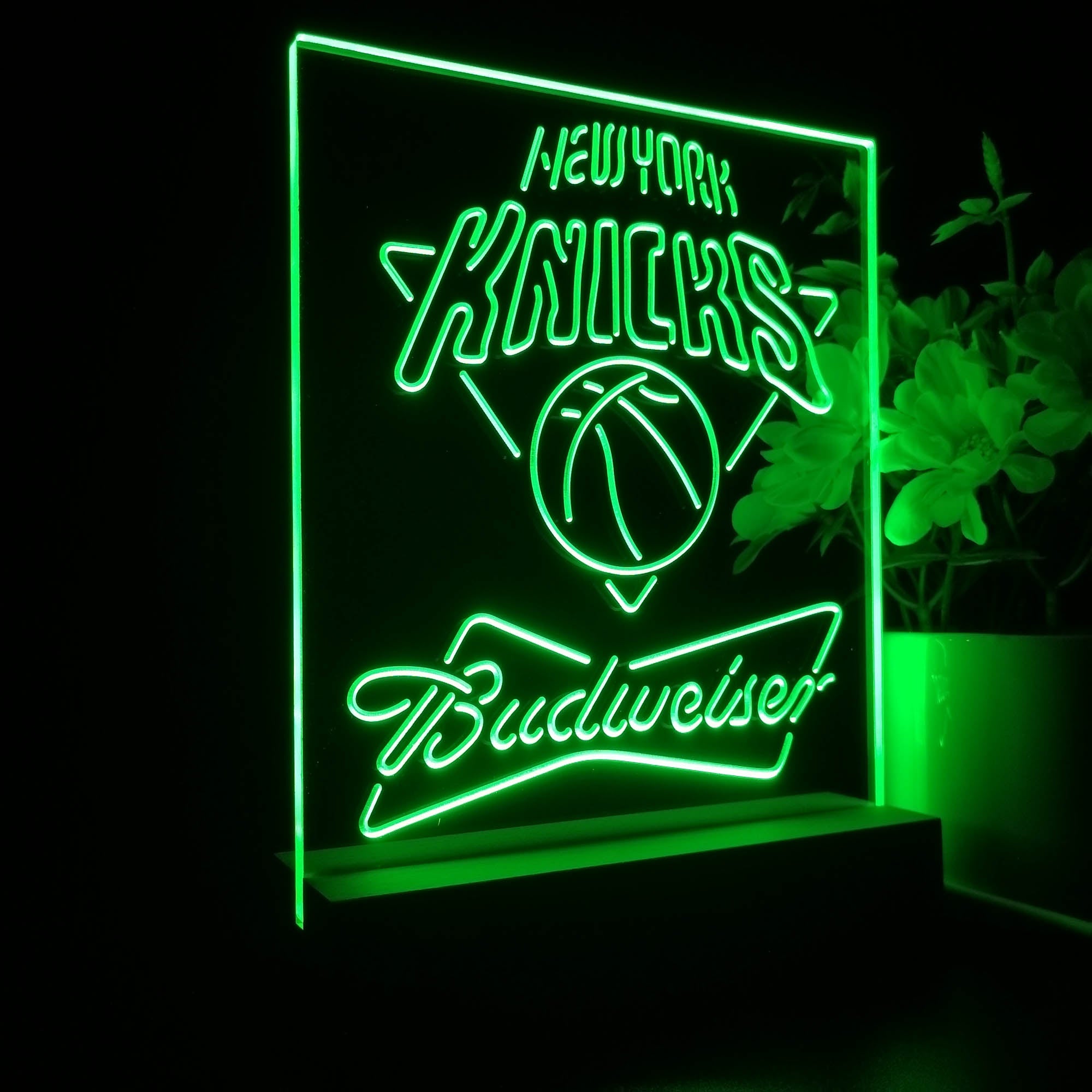 New York Knicks Budweiser 3D LED Optical Illusion Sport Team Night Light