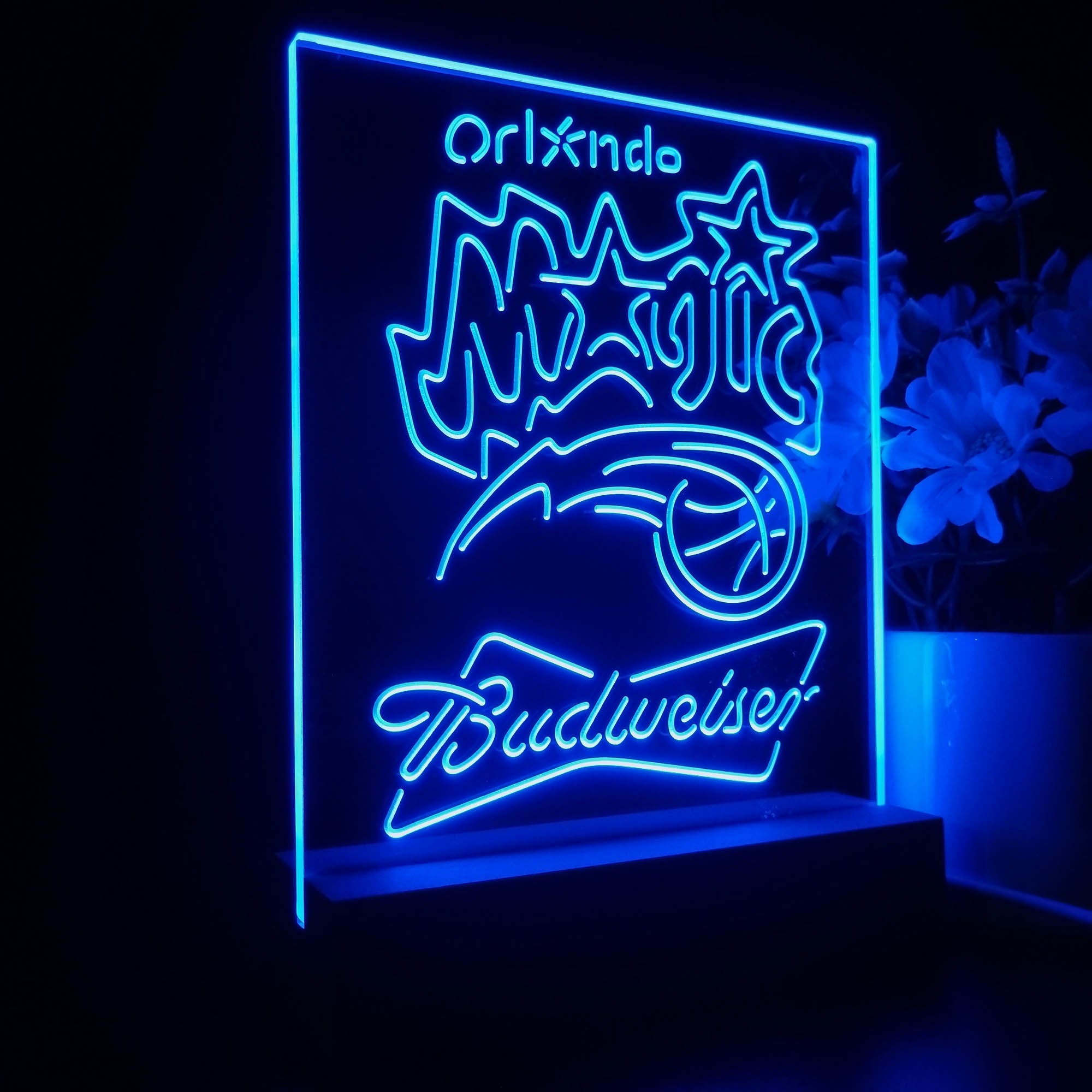 Orlando Magic Budweiser 3D LED Optical Illusion Sport Team Night Light