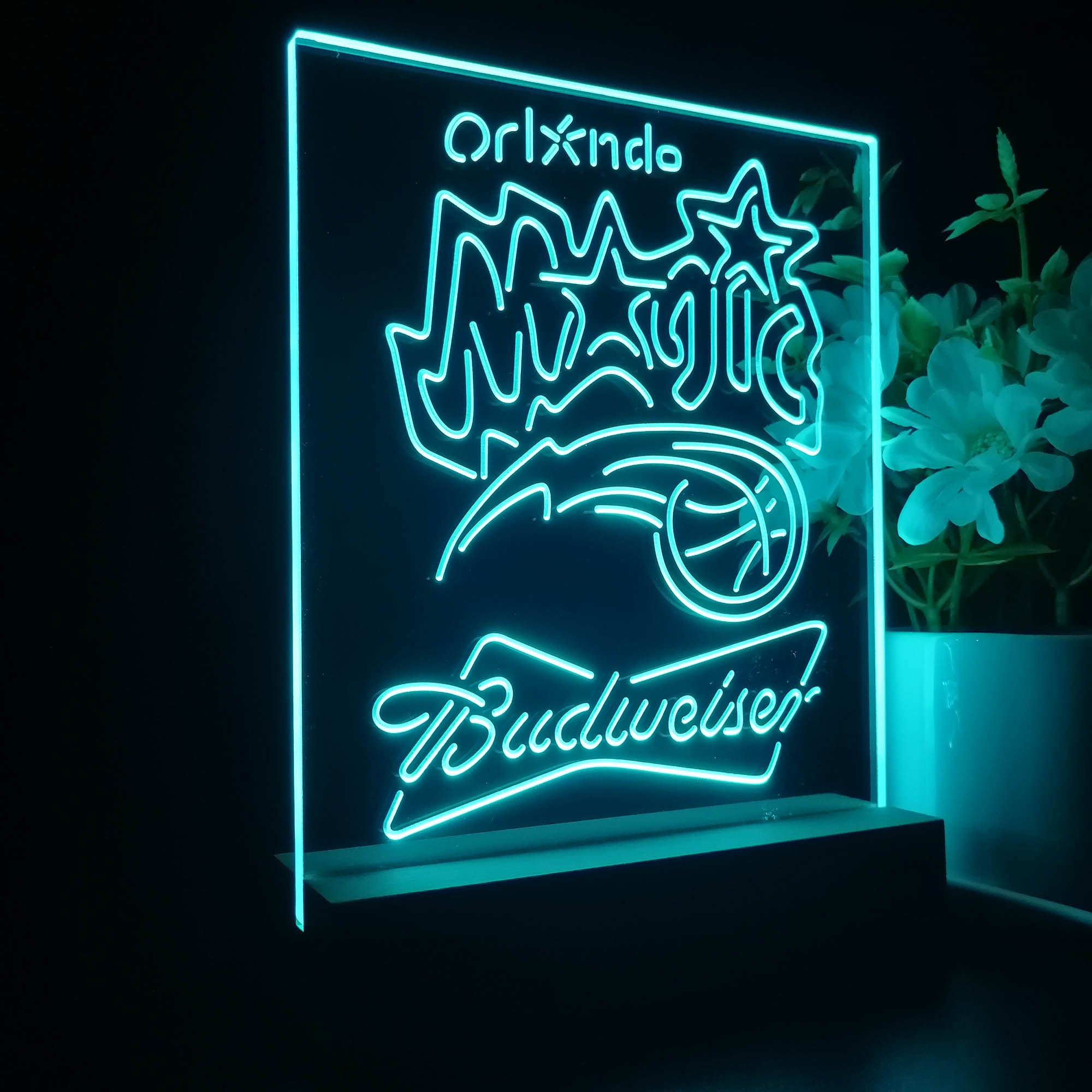 Orlando Magic Budweiser 3D LED Optical Illusion Sport Team Night Light