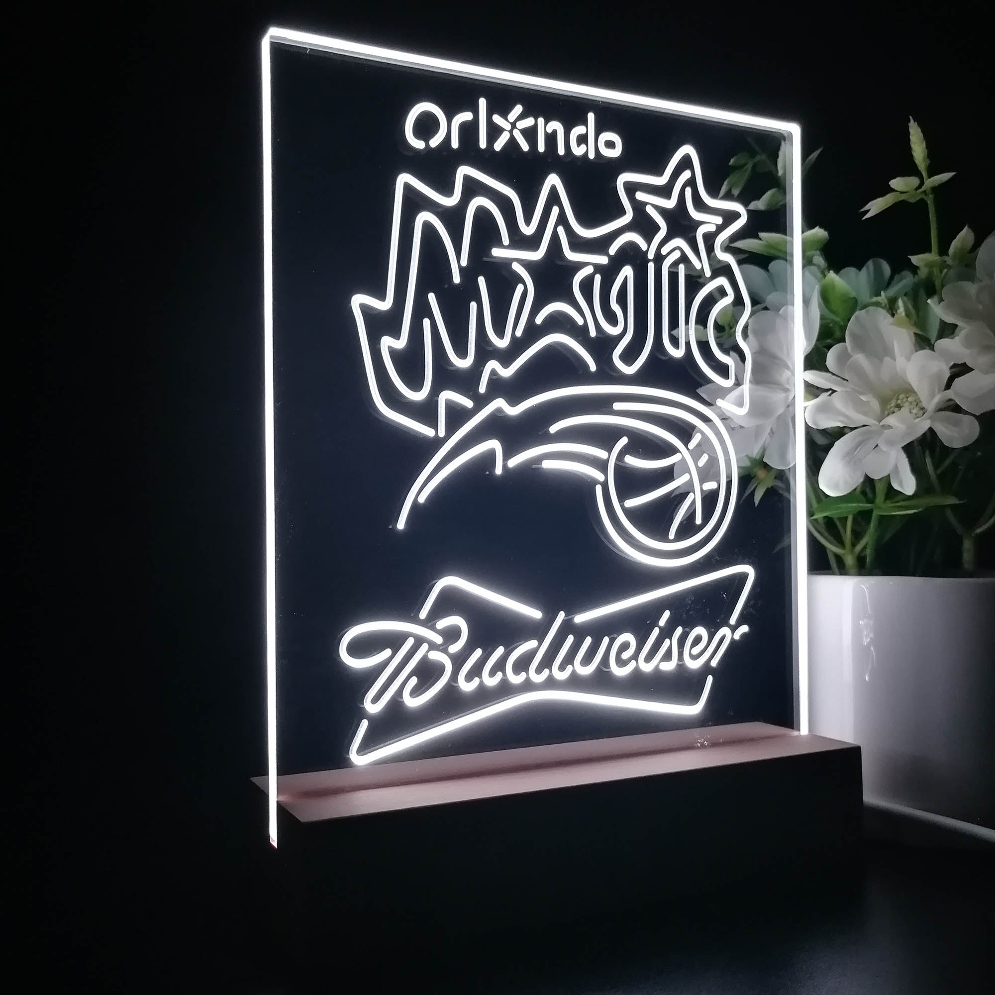 Orlando Magic Budweiser 3D LED Optical Illusion Sport Team Night Light