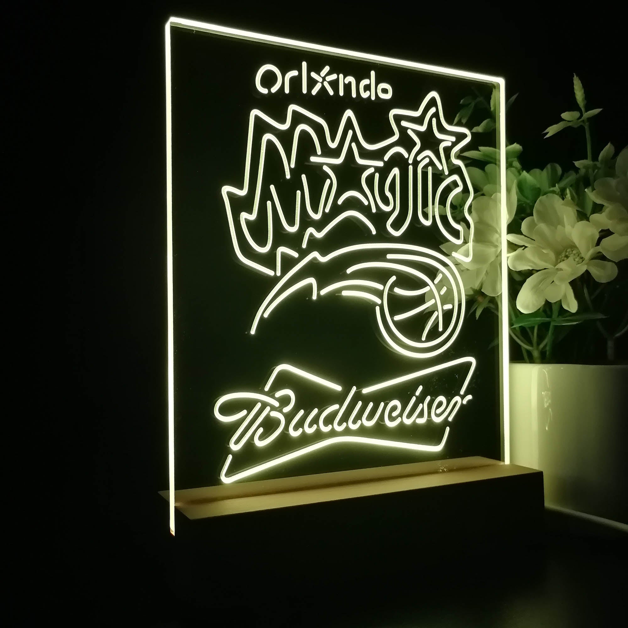 Orlando Magic Budweiser 3D LED Optical Illusion Sport Team Night Light