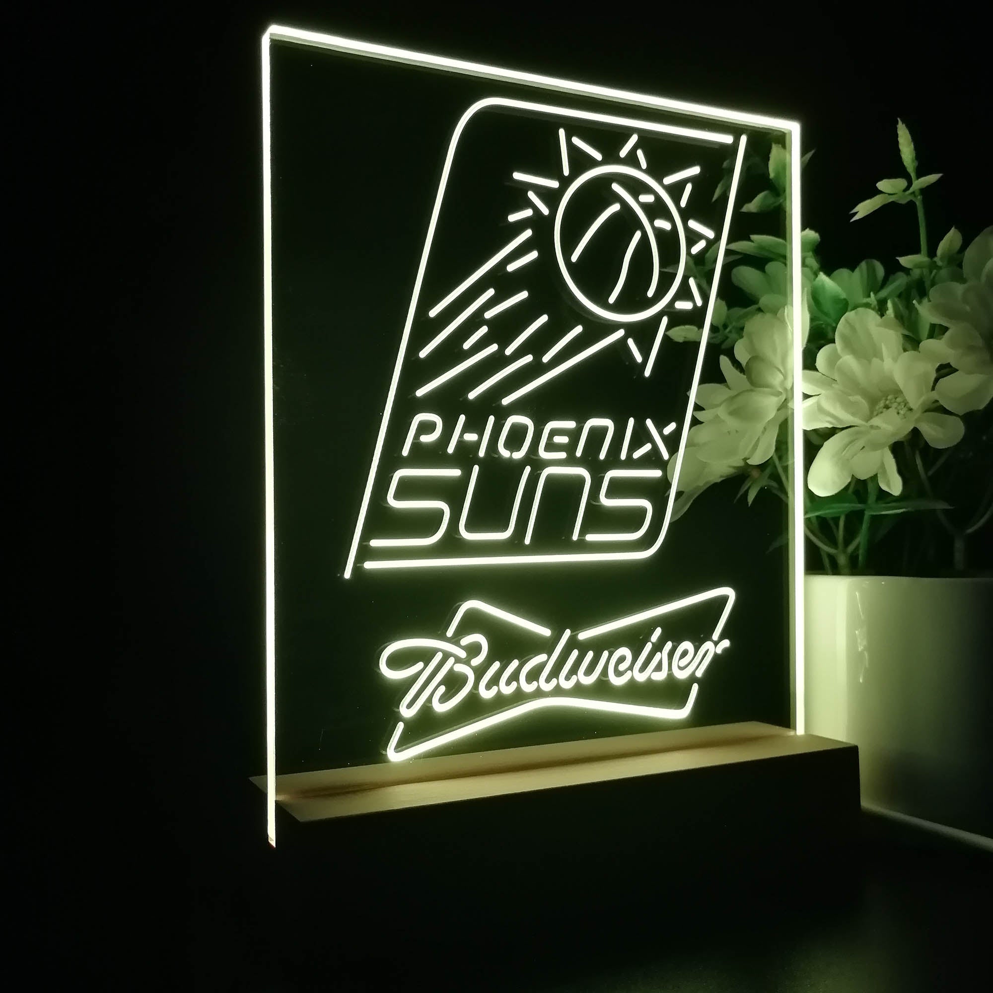 Phoenix Suns Budweiser 3D LED Optical Illusion Sport Team Night Light