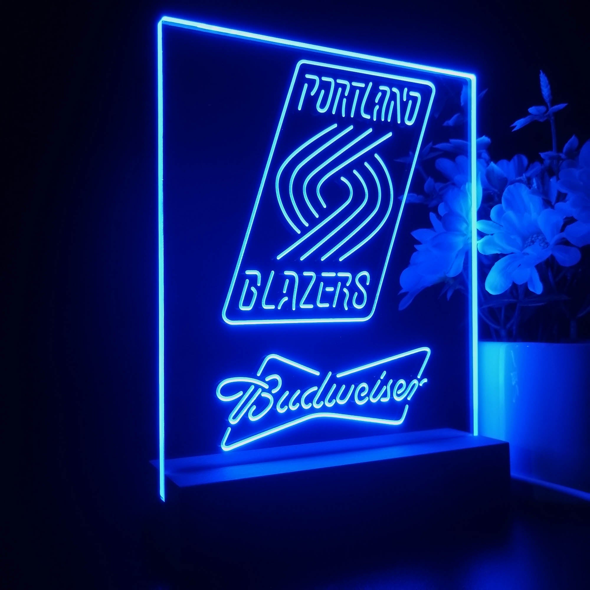 Portland Trail Blazers Budweiser 3D LED Optical Illusion Sport Team Night Light