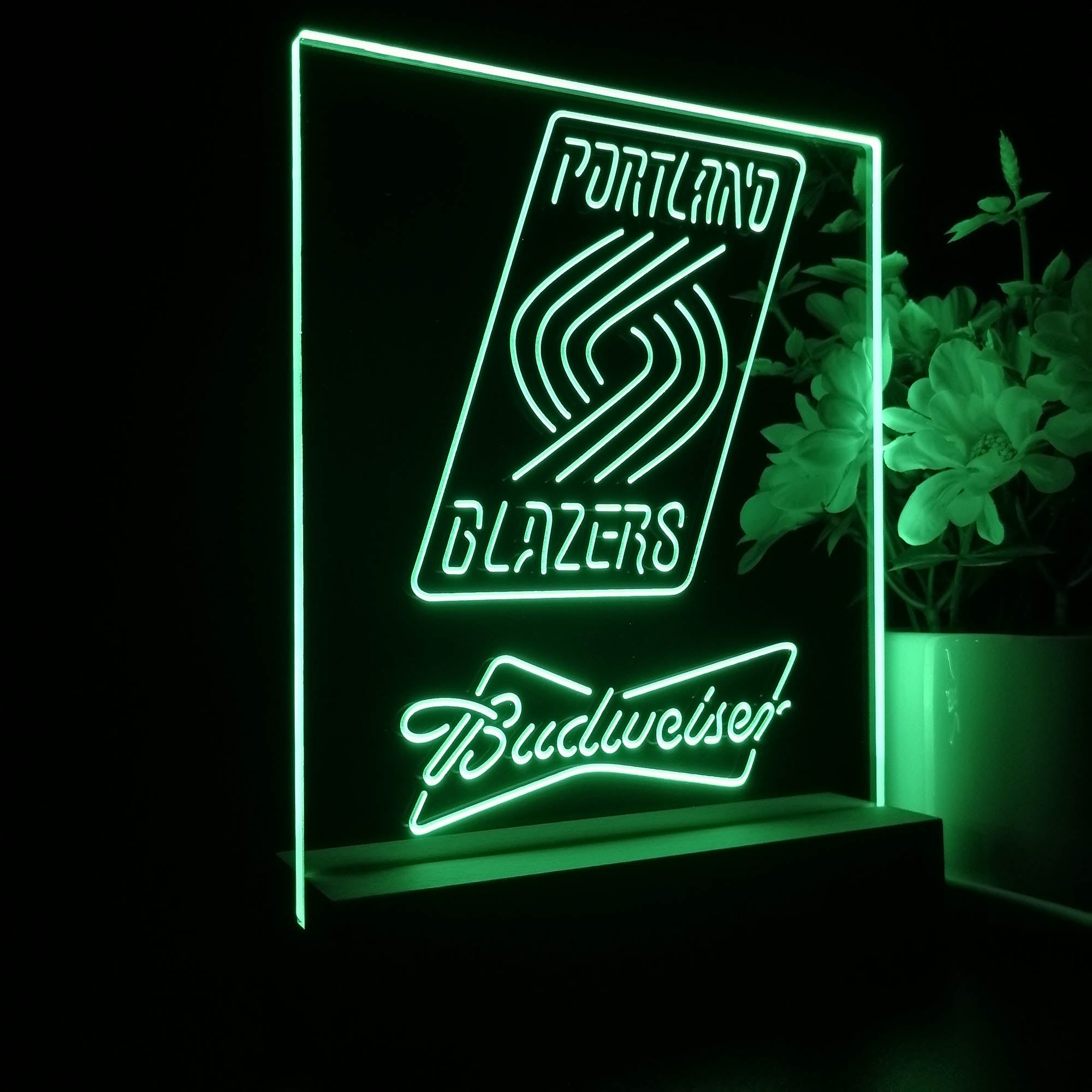 Portland Trail Blazers Budweiser 3D LED Optical Illusion Sport Team Night Light