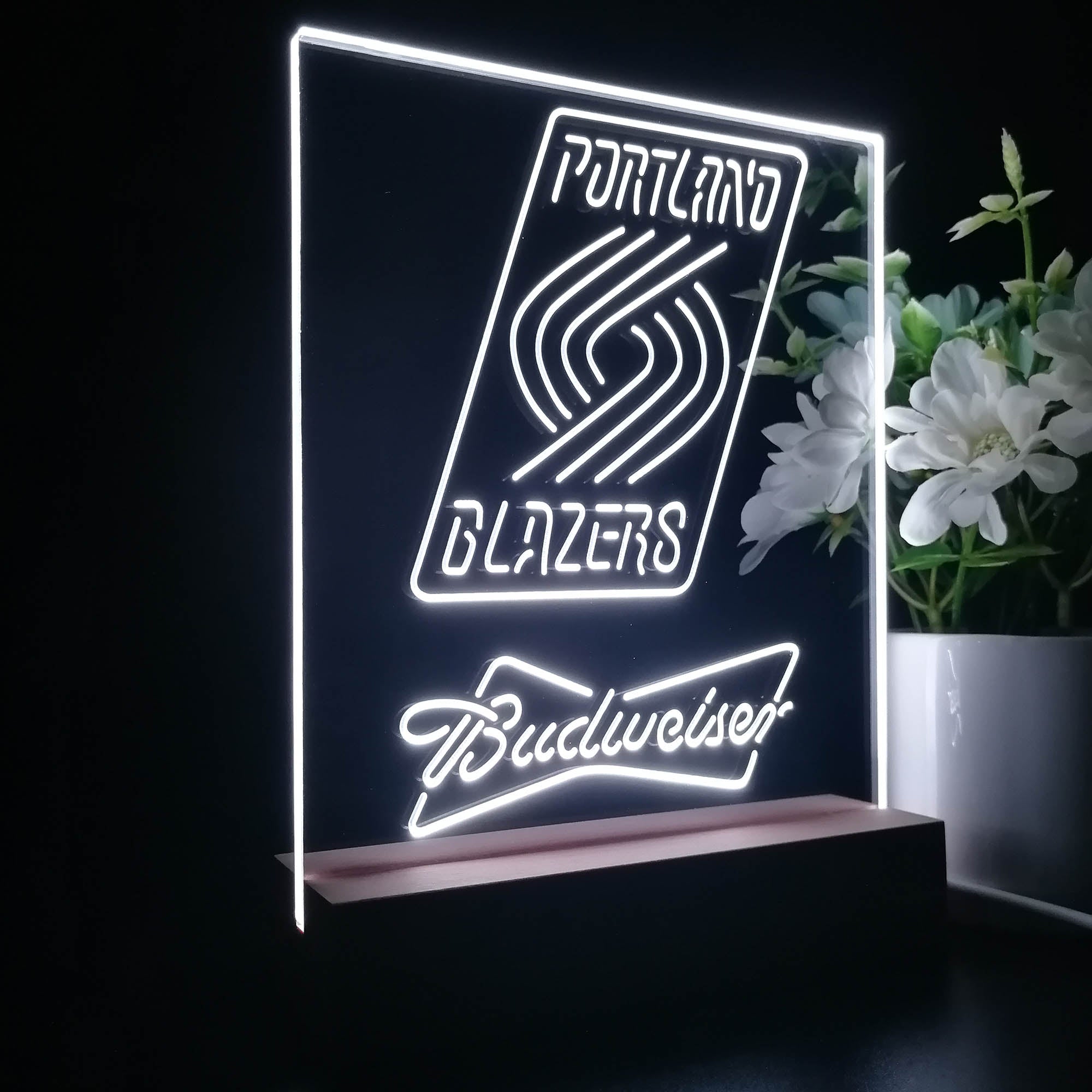 Portland Trail Blazers Budweiser 3D LED Optical Illusion Sport Team Night Light