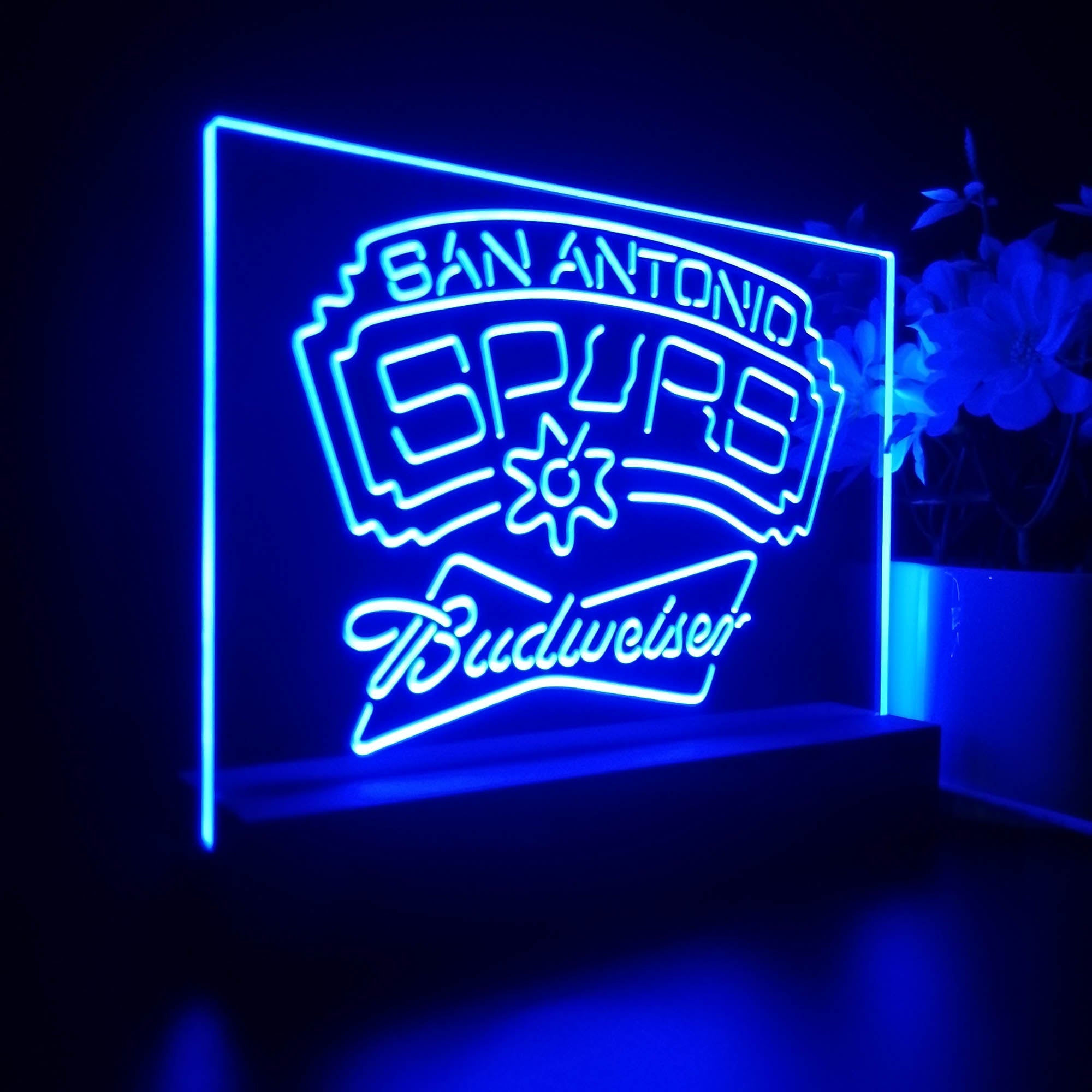 San Antonio Spurs Budweiser Night Light LED Sign