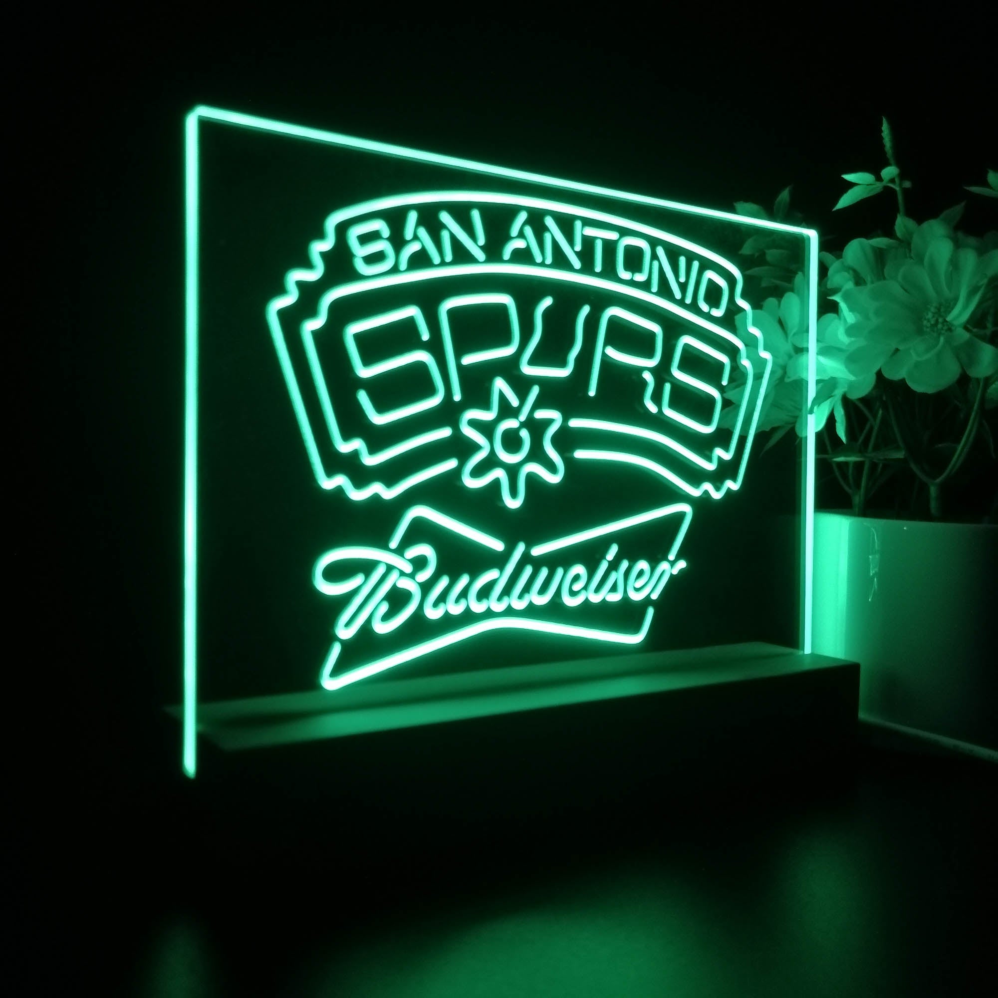 San Antonio Spurs Budweiser Night Light LED Sign