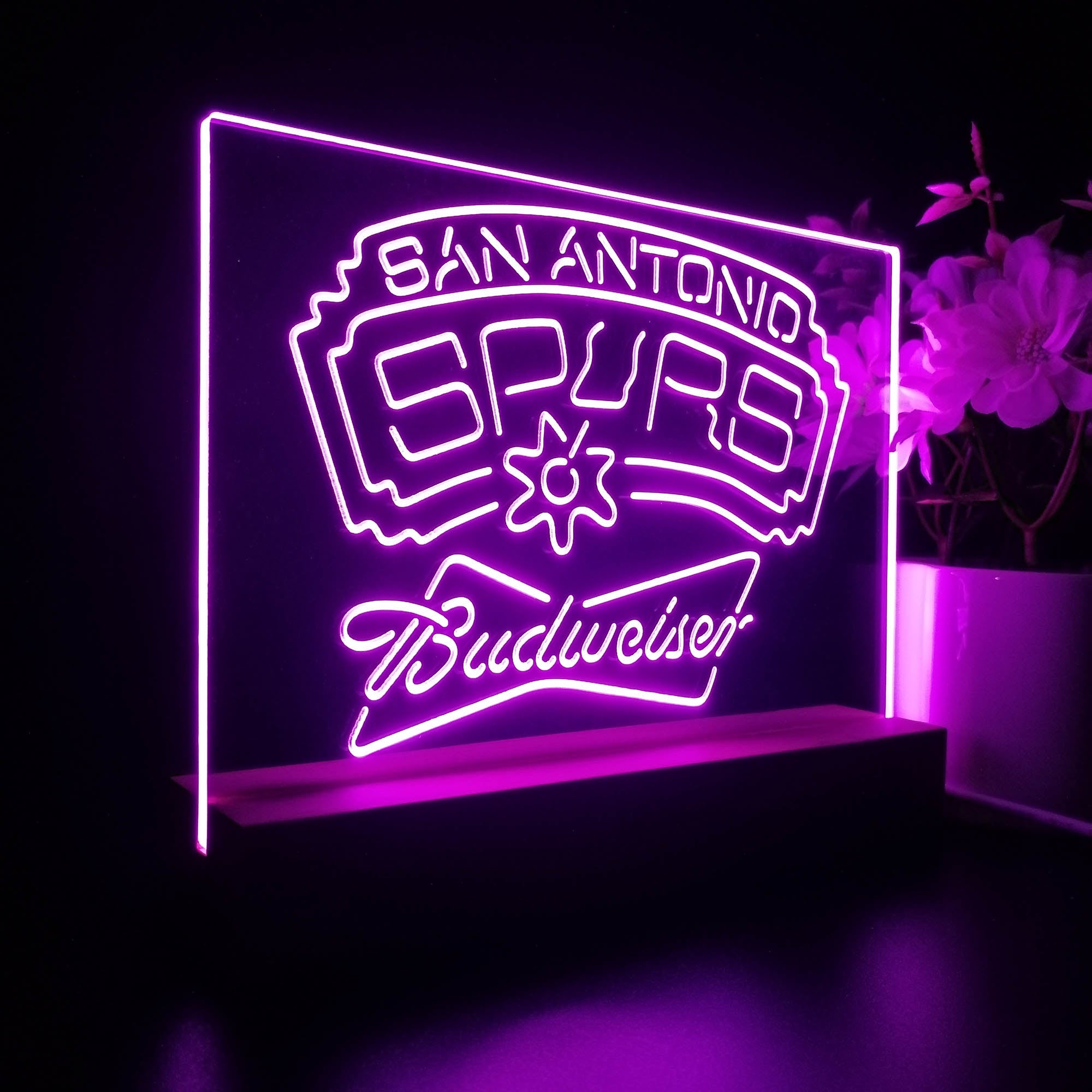 San Antonio Spurs Budweiser Night Light LED Sign