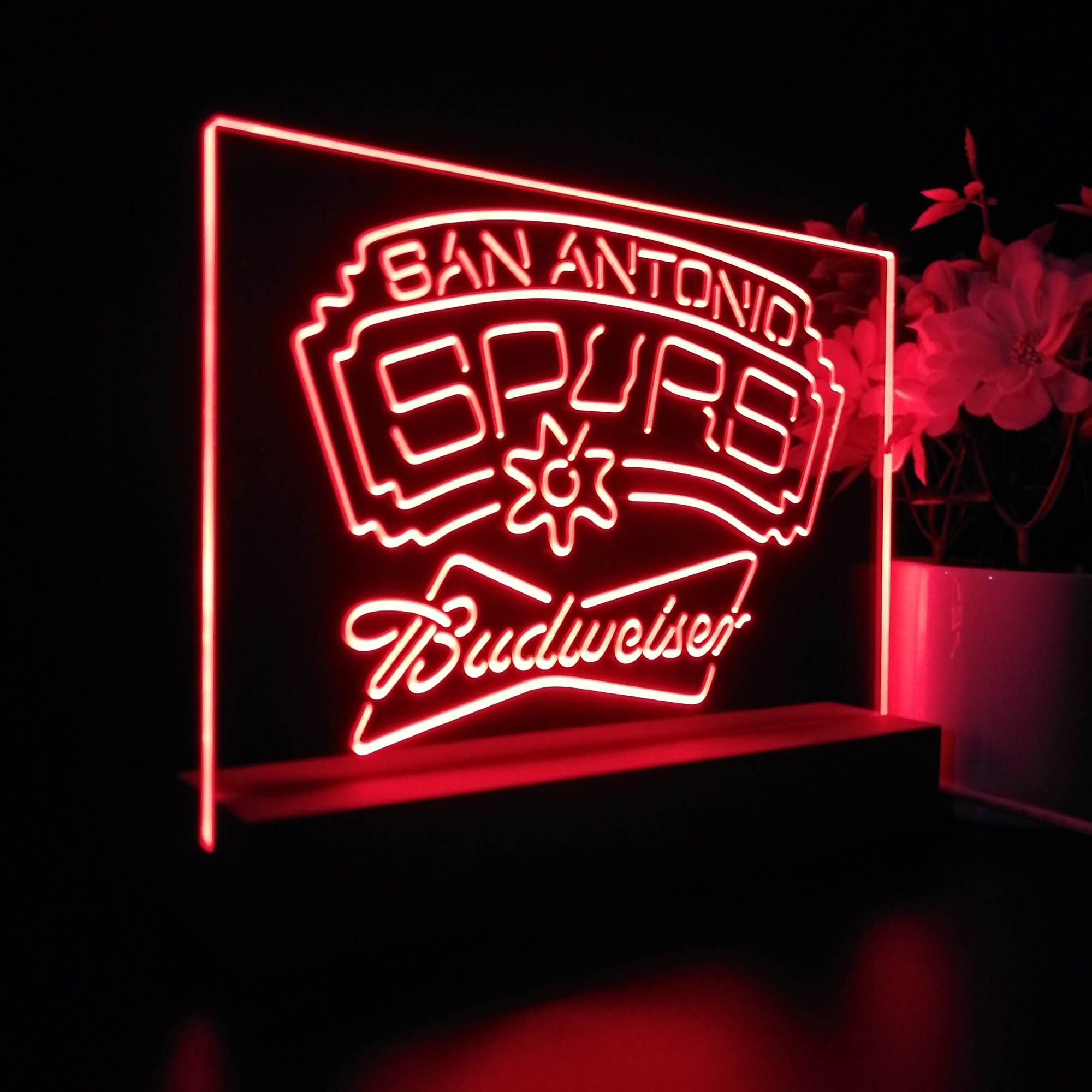 San Antonio Spurs Budweiser Night Light LED Sign