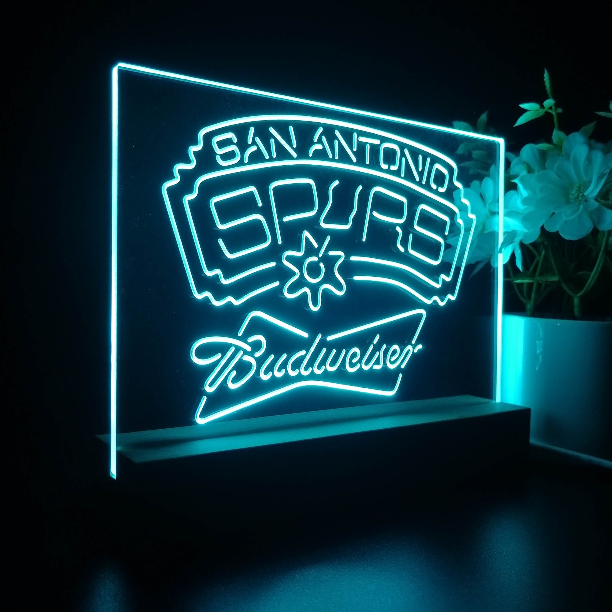 San Antonio Spurs Budweiser Night Light LED Sign