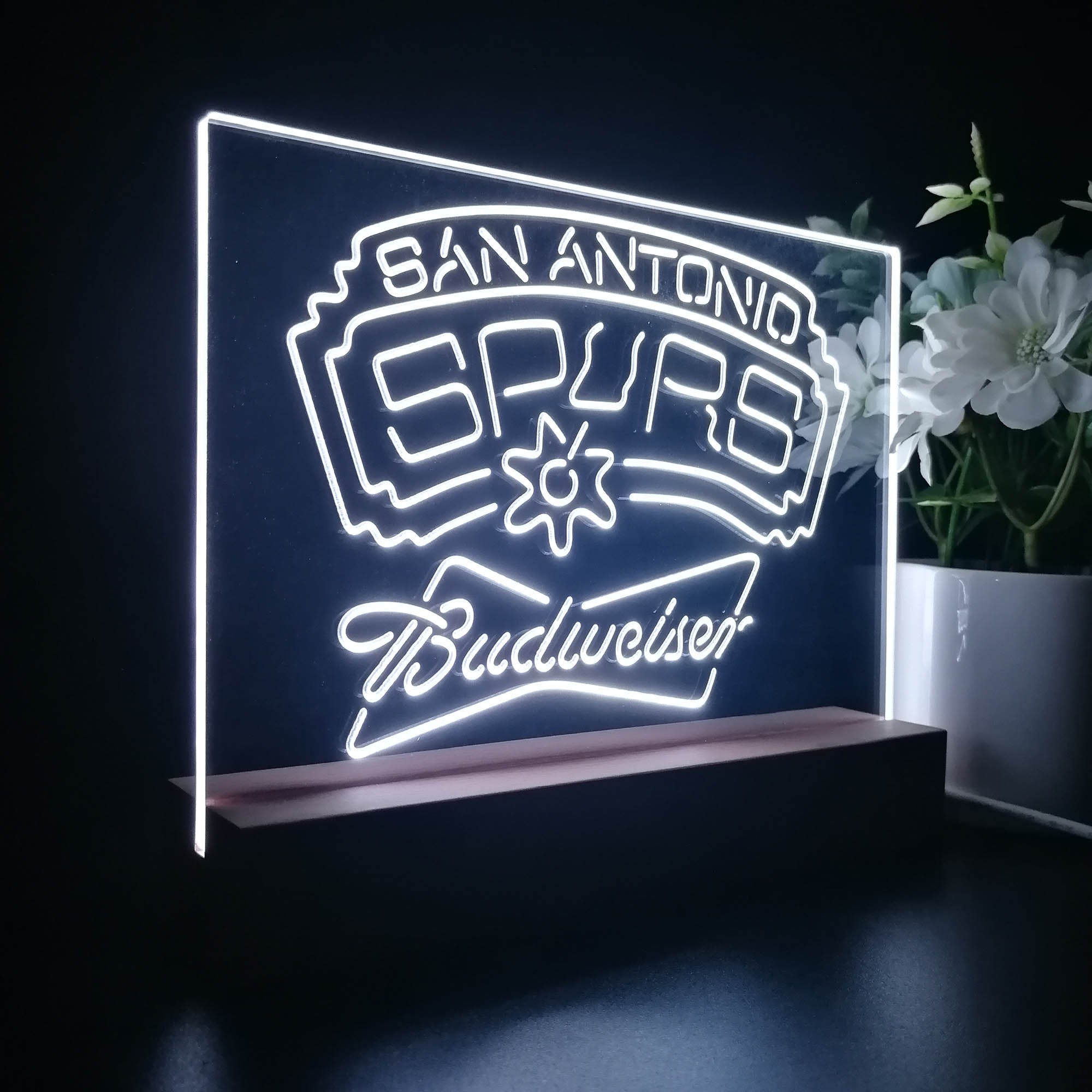 San Antonio Spurs Budweiser Night Light LED Sign