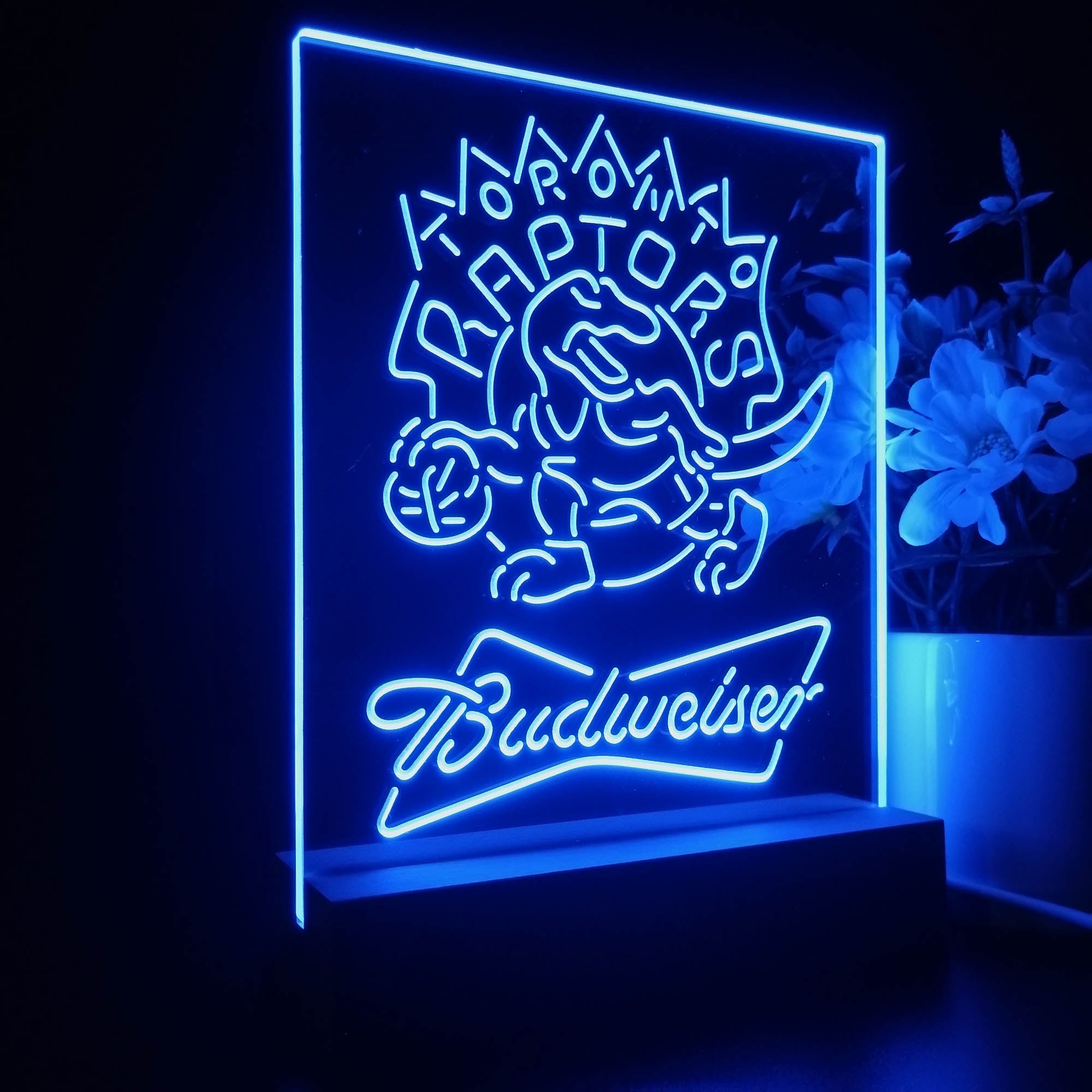 Toronto Raptors Budweiser 3D LED Optical Illusion Sport Team Night Light