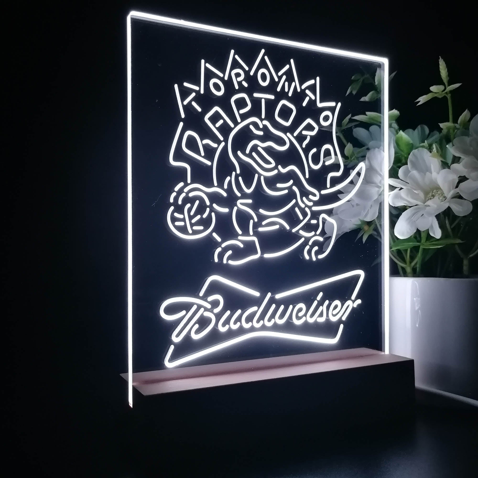Toronto Raptors Budweiser 3D LED Optical Illusion Sport Team Night Light