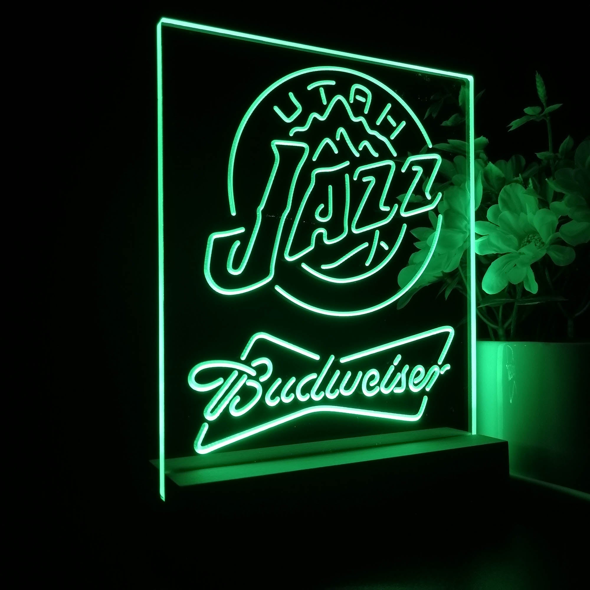 Utah Jazz Budweiser 3D LED Optical Illusion Sport Team Night Light