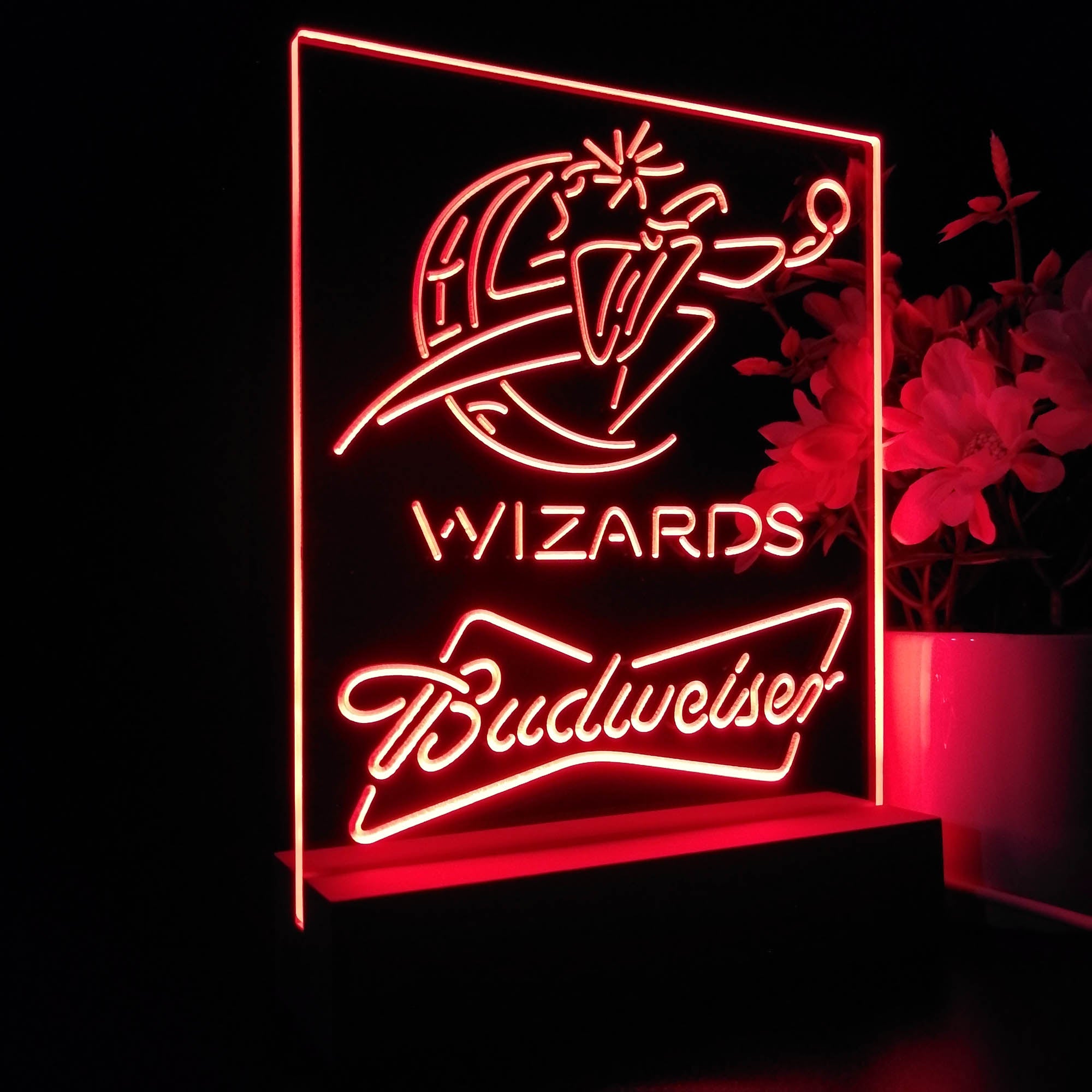 Washington Wizards Budweiser 3D LED Optical Illusion Sport Team Night Light