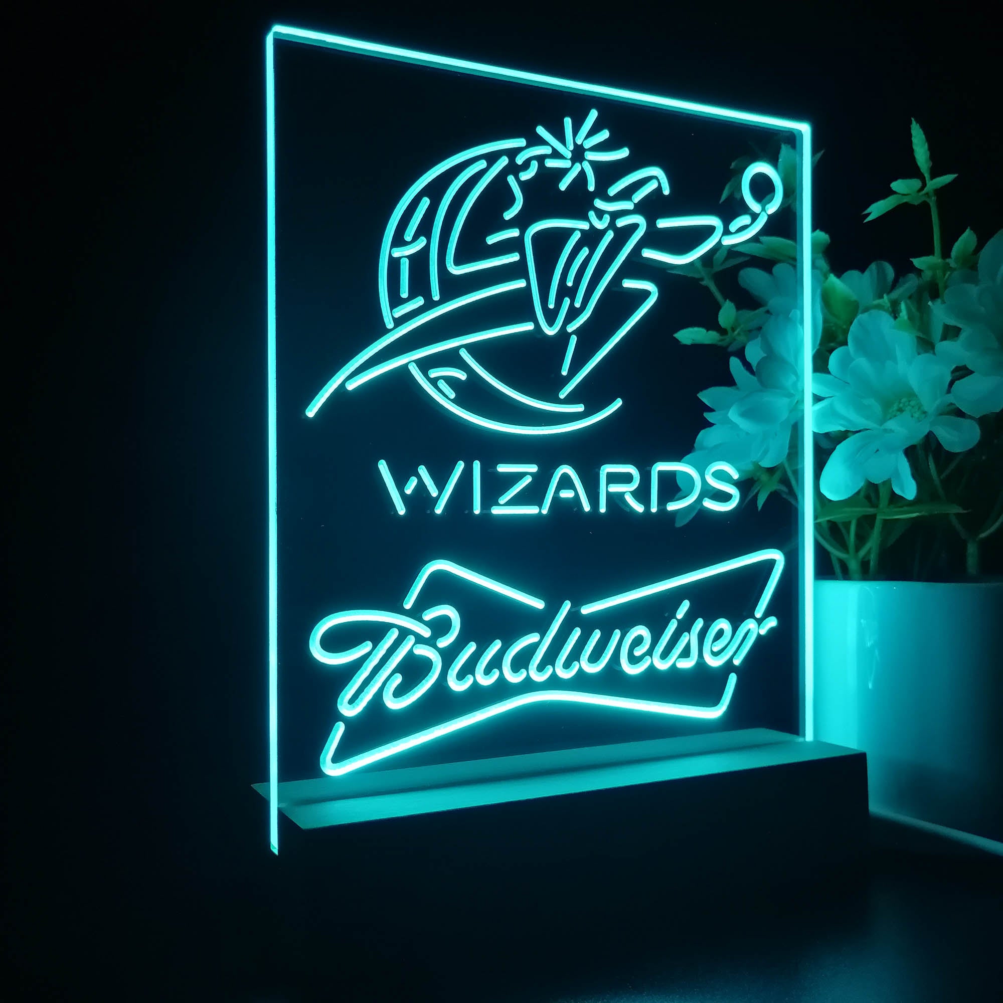 Washington Wizards Budweiser 3D LED Optical Illusion Sport Team Night Light