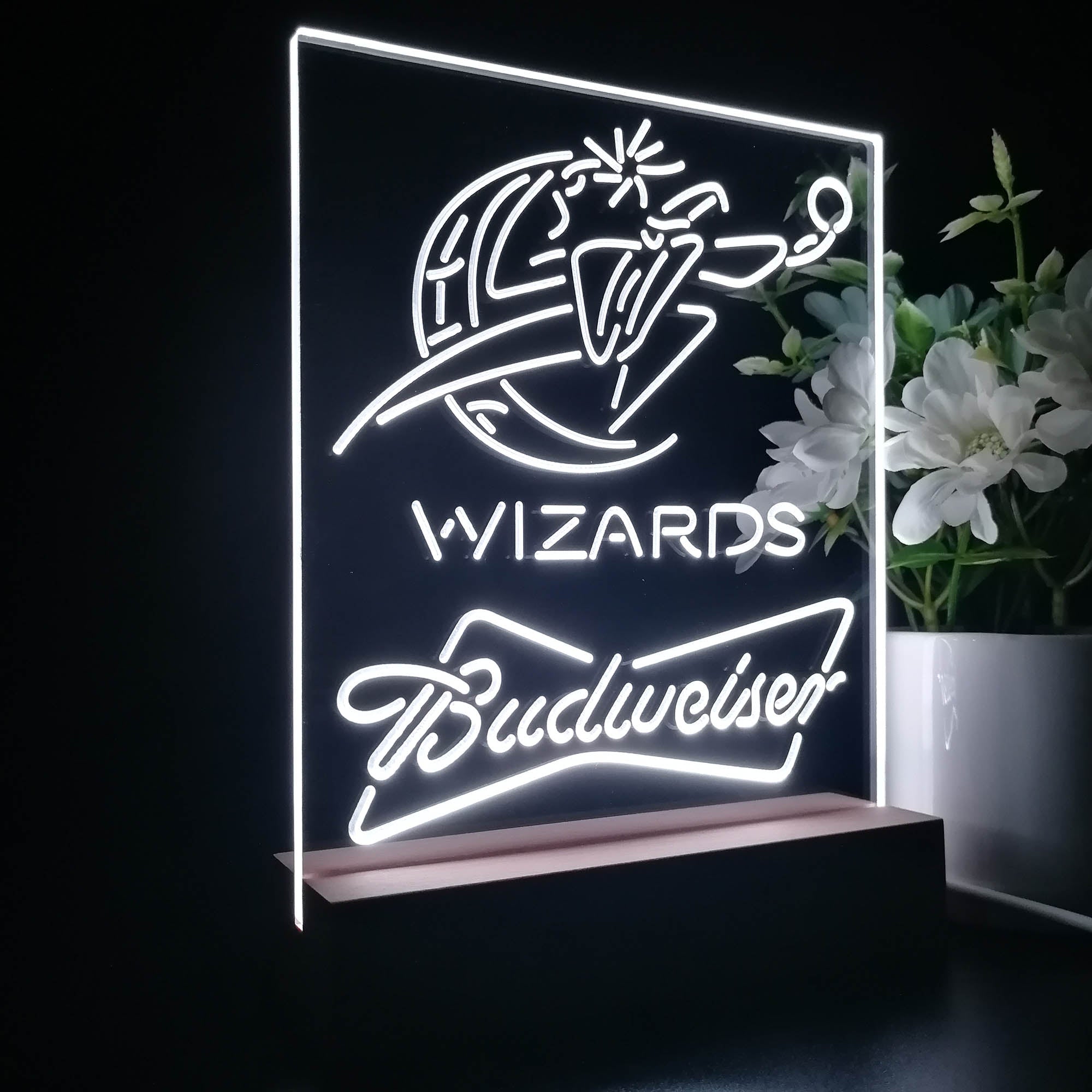 Washington Wizards Budweiser 3D LED Optical Illusion Sport Team Night Light