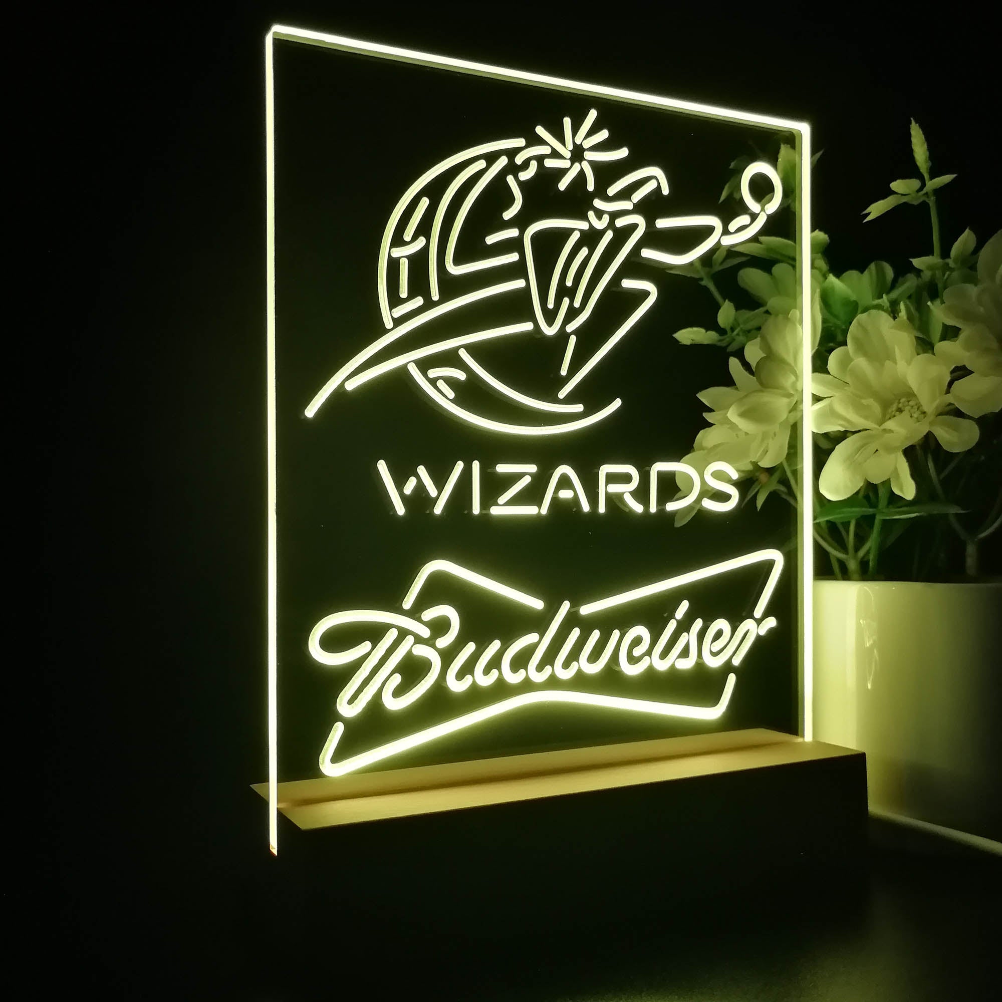 Washington Wizards Budweiser 3D LED Optical Illusion Sport Team Night Light
