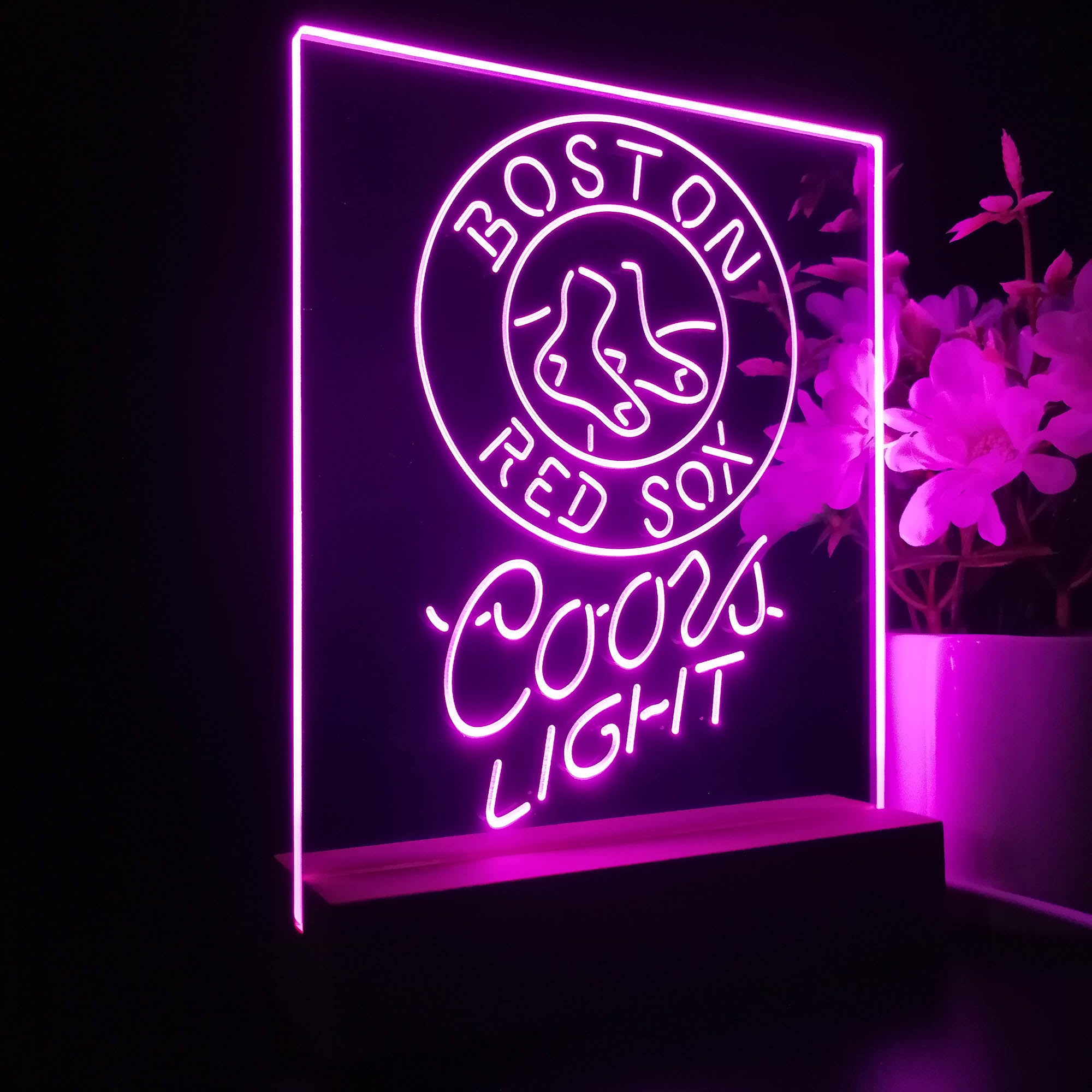 Boston Red Sox Coors Light 3D LED Optical Illusion Sport Team Night Light