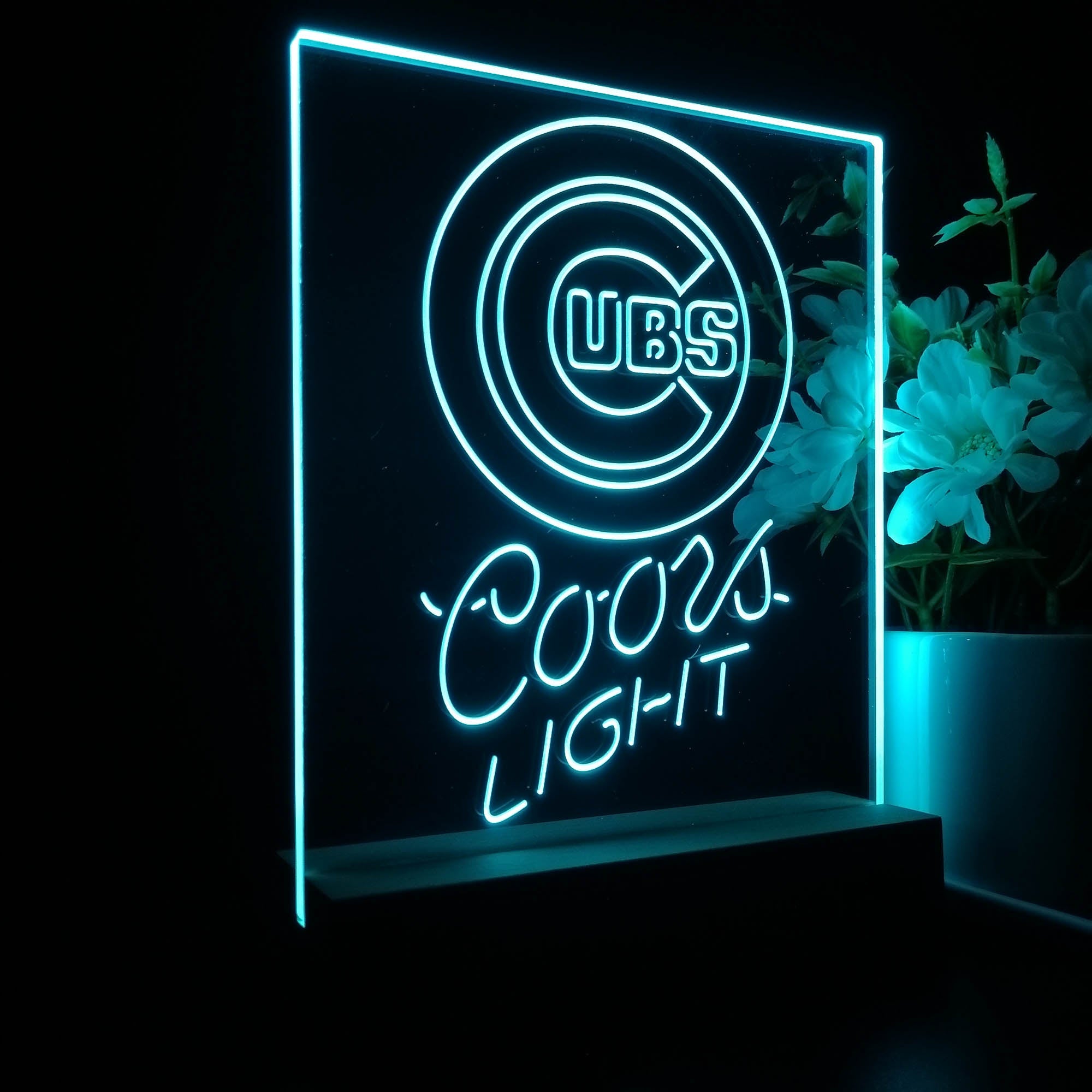 Chicago Cubs Coors Light 3D LED Optical Illusion Sport Team Night Light