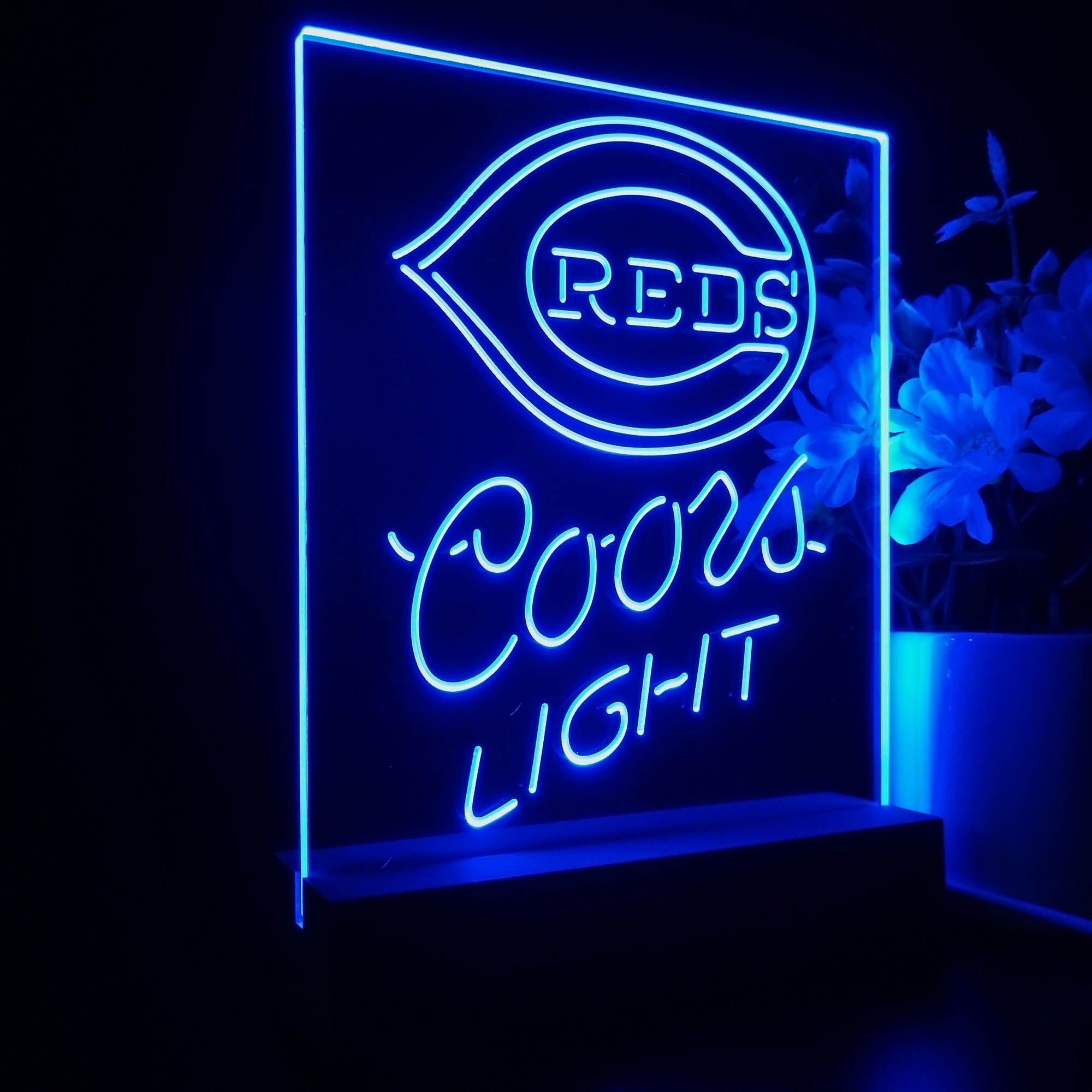 Cincinnati Reds Coors Light 3D LED Optical Illusion Sport Team Night Light