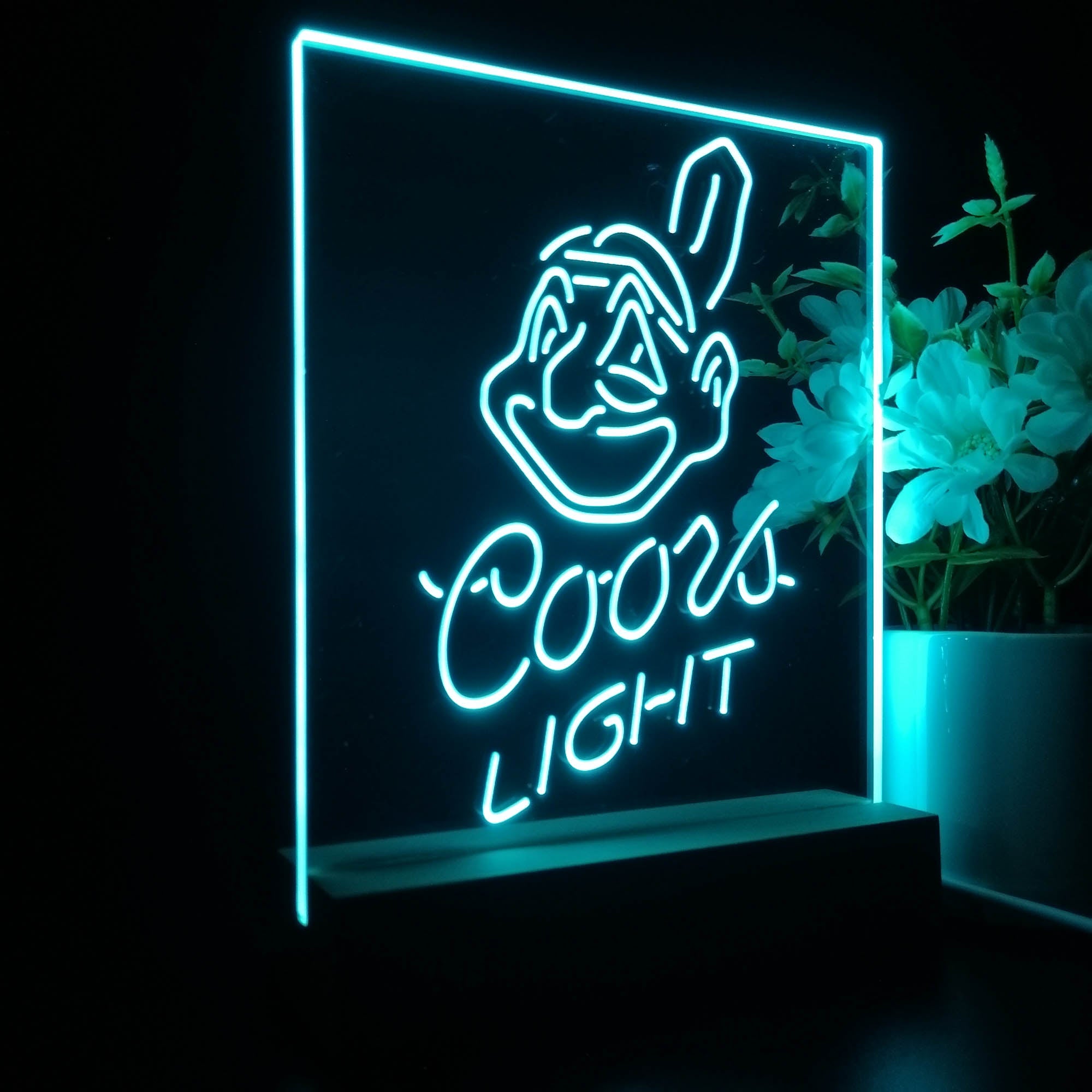Cleveland Indians Coors Light 3D LED Optical Illusion Sport Team Night Light