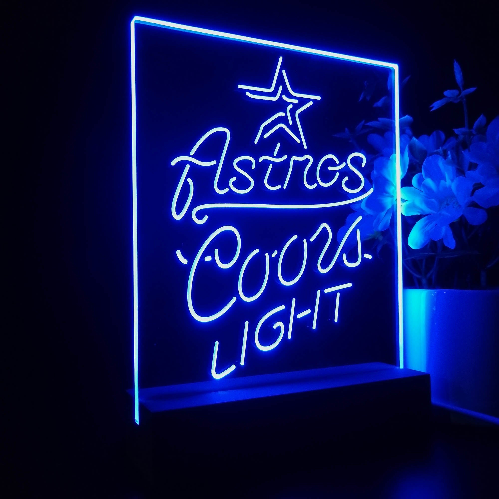 Houston Astros Coors Light 3D LED Optical Illusion Sport Team Night Light