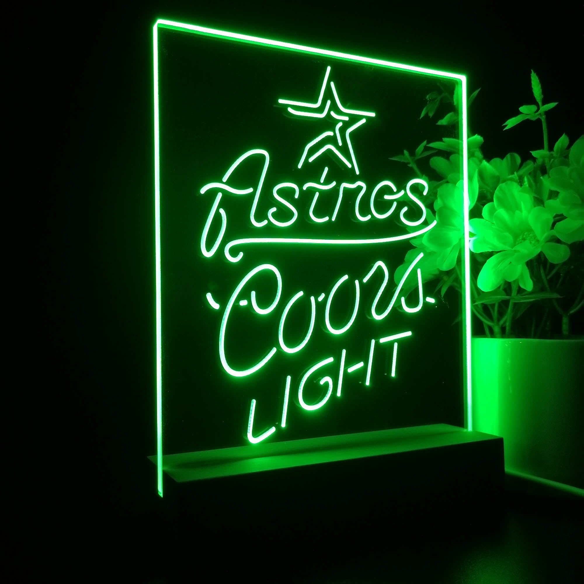 Houston Astros Coors Light 3D LED Optical Illusion Sport Team Night Light