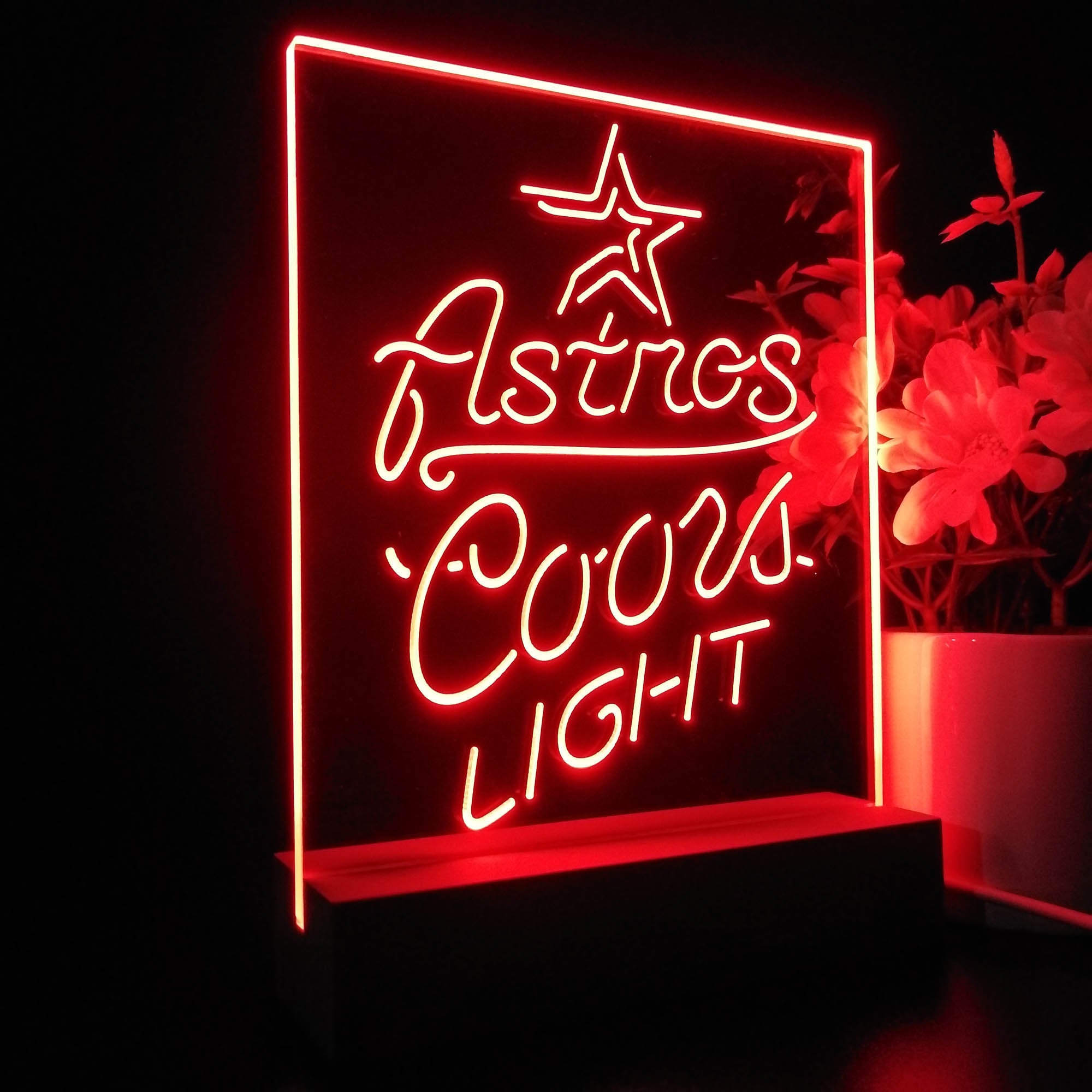 Houston Astros Coors Light 3D LED Optical Illusion Sport Team Night Light