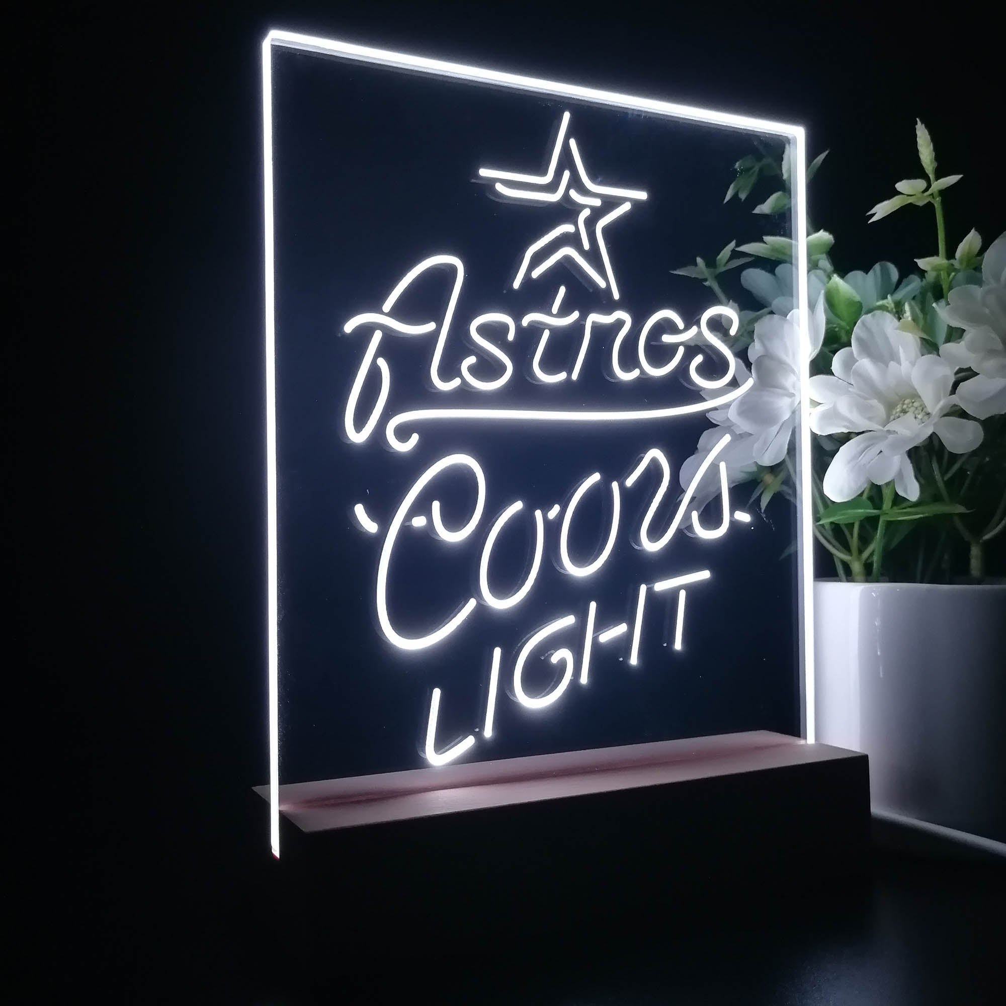 Houston Astros Coors Light 3D LED Optical Illusion Sport Team Night Light