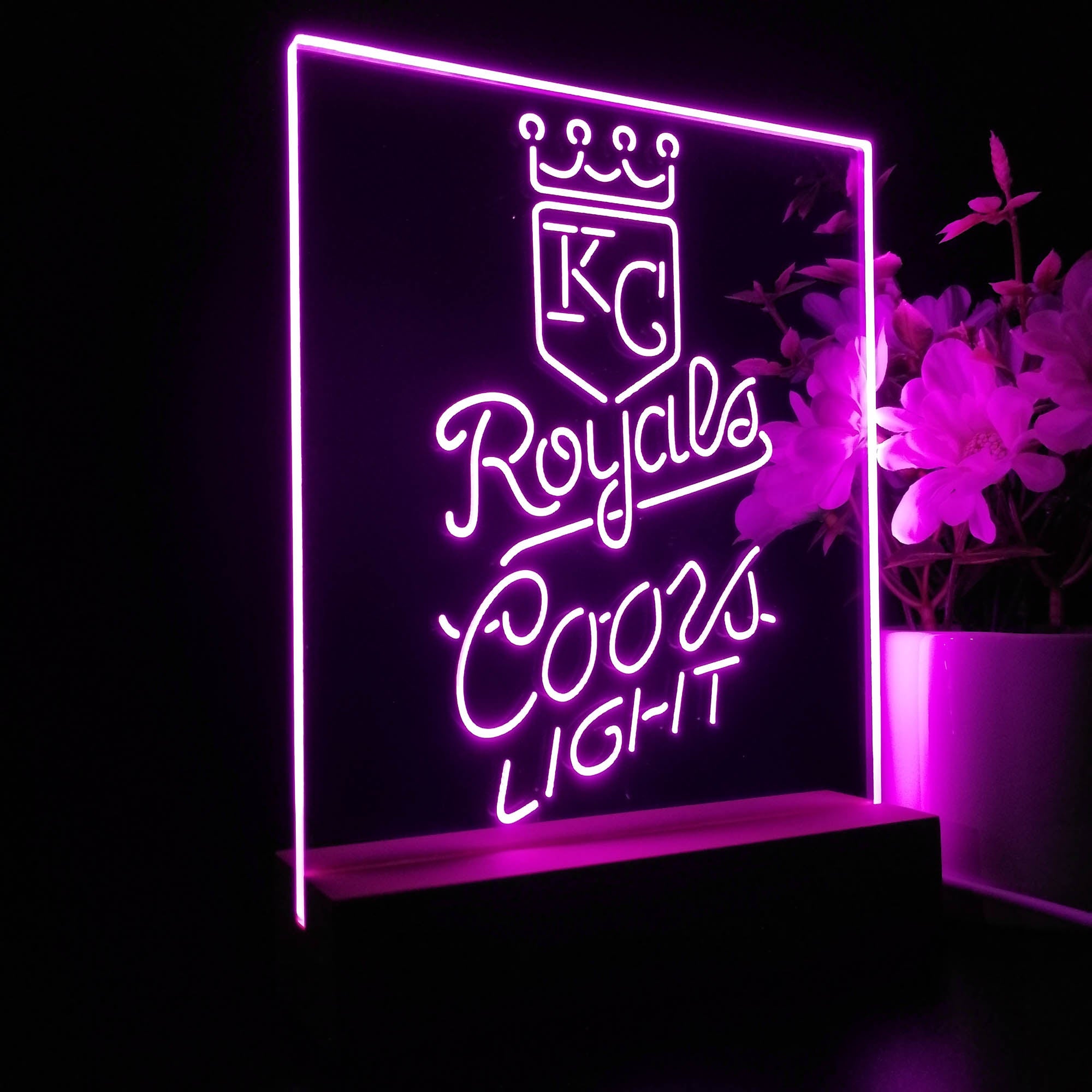 Kansas City Royals Coors Light 3D LED Optical Illusion Sport Team Night Light