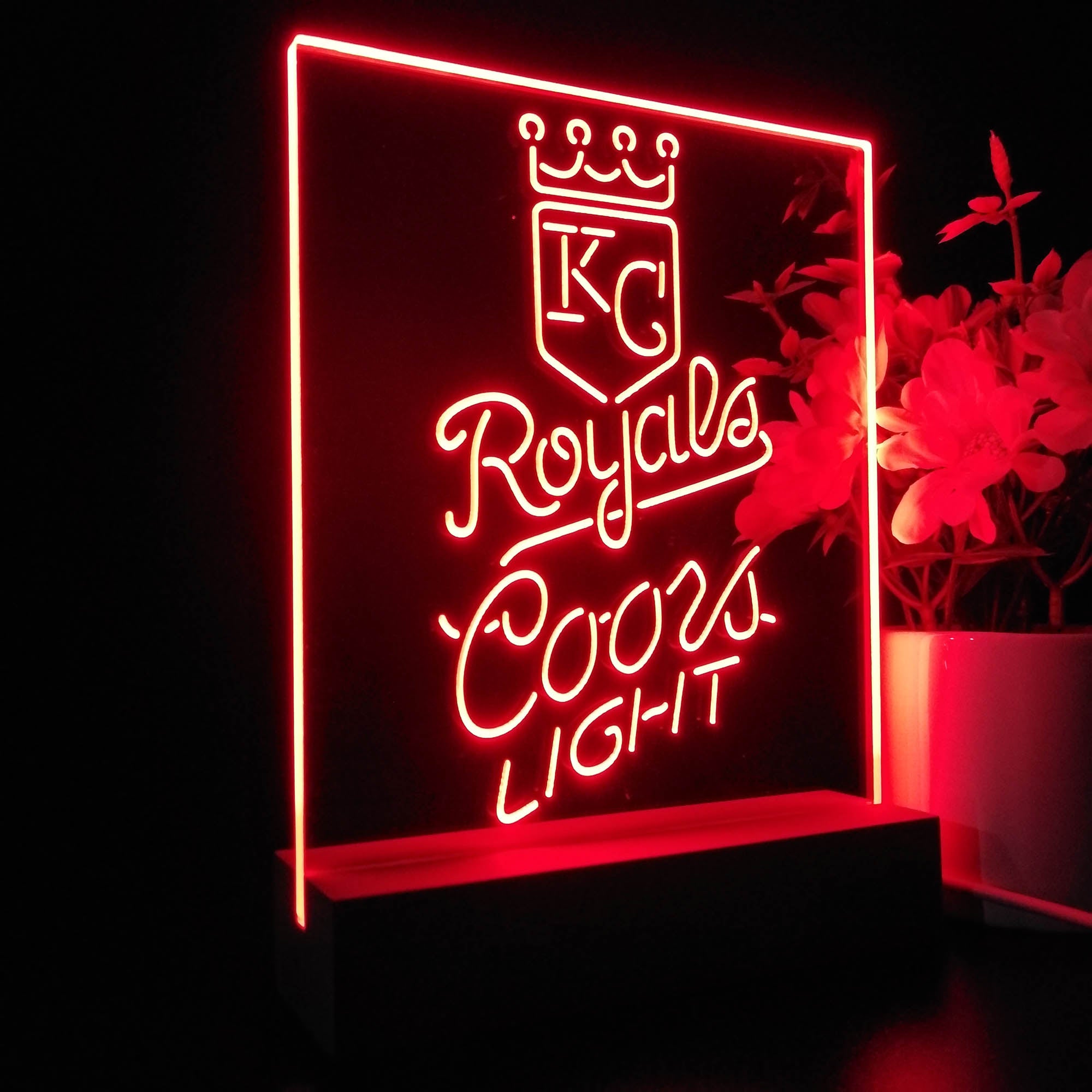 Kansas City Royals Coors Light 3D LED Optical Illusion Sport Team Night Light