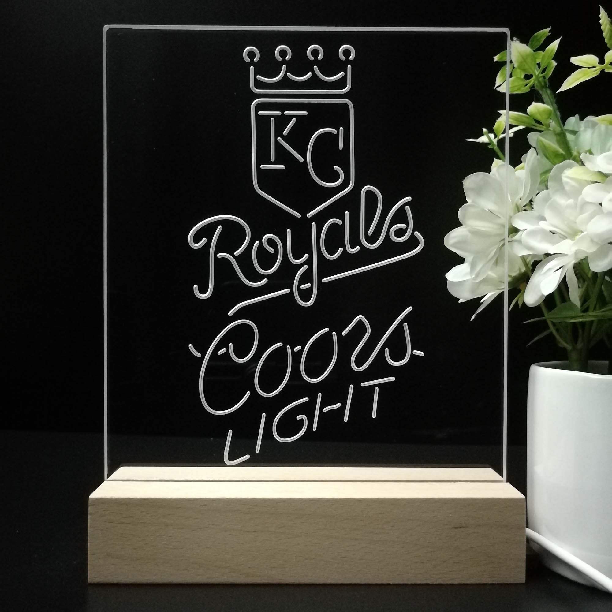 Kansas City Royals Coors Light 3D LED Optical Illusion Sport Team Night Light