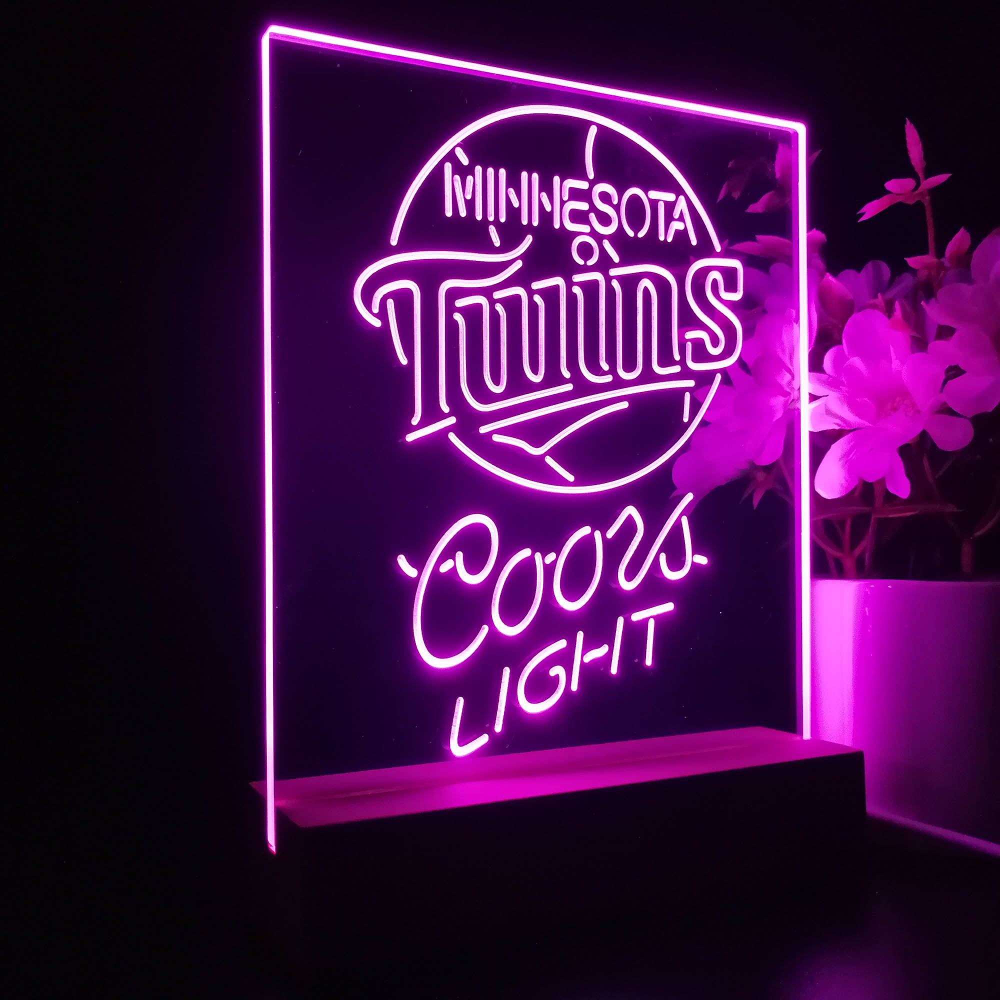 Minnesota Twins Coors Light 3D LED Optical Illusion Sport Team Night Light