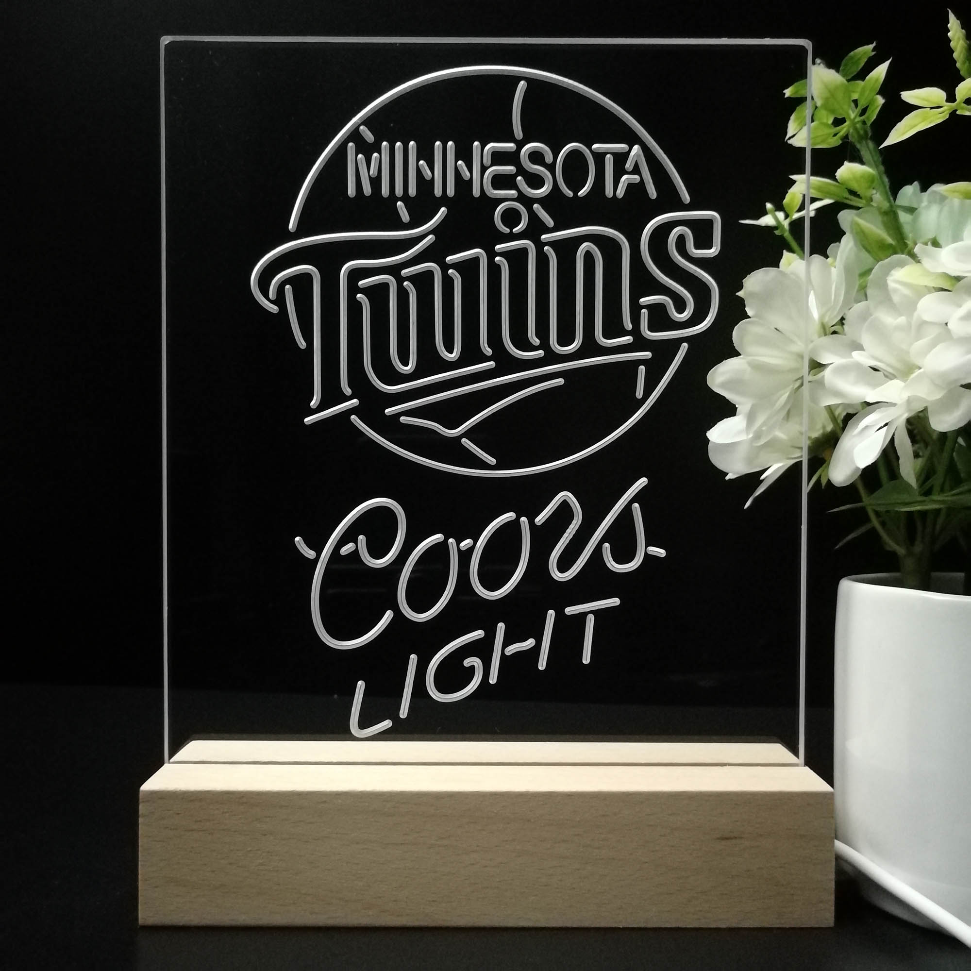 Minnesota Twins Coors Light 3D LED Optical Illusion Sport Team Night Light