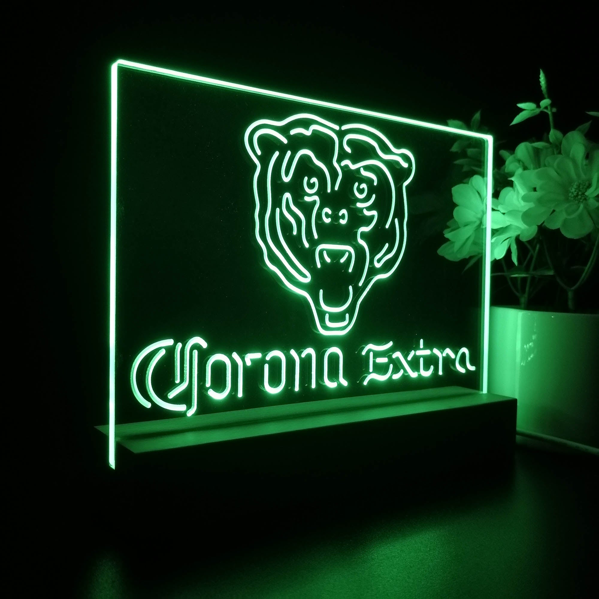 Corona Extra Bar Chicago Bears Est.1920 Sport Team Night Light 3D Illusion Lamp