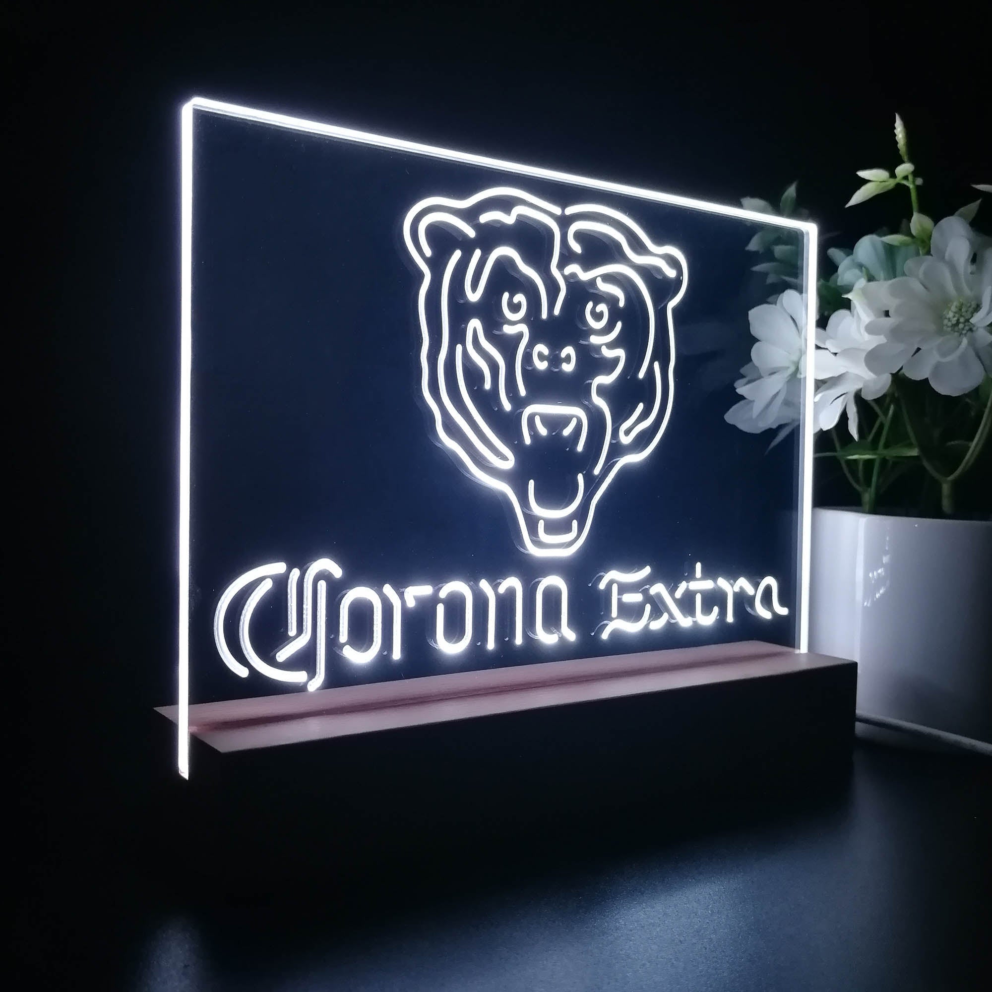 Corona Extra Bar Chicago Bears Est.1920 Sport Team Night Light 3D Illusion Lamp