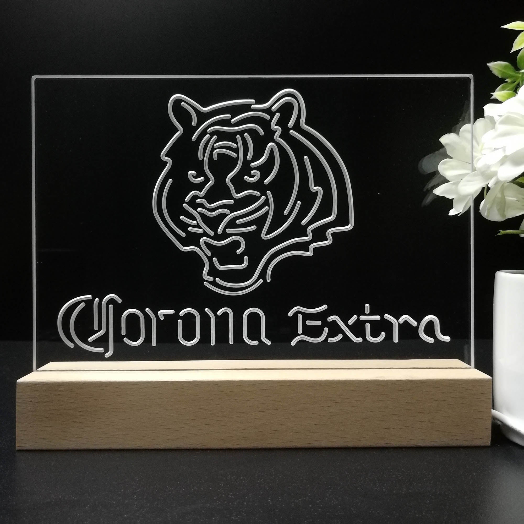 Corona Extra Bar Cincinnati Bengals Est. 1968 Night Light LED Sign