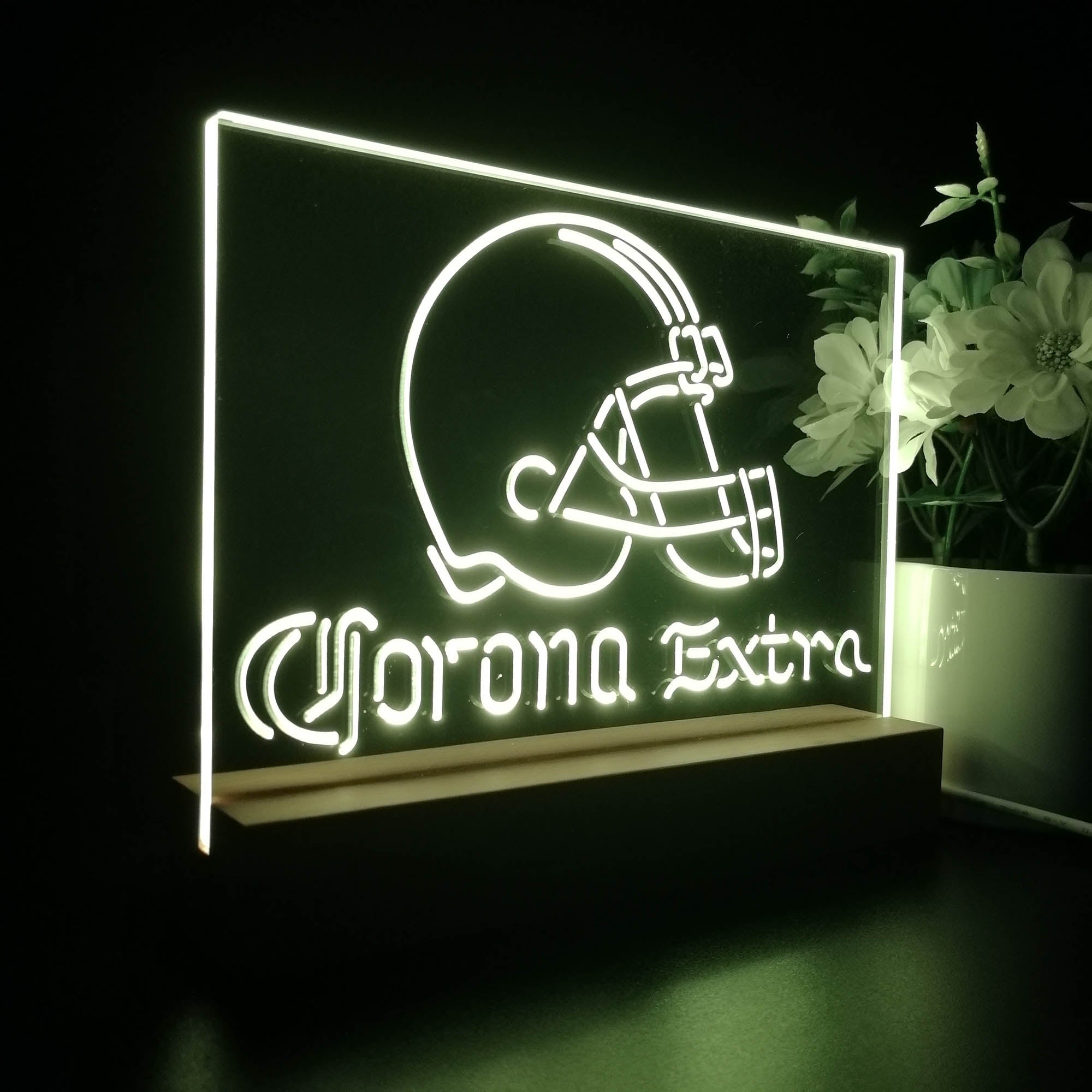 Corona Extra Bar Cleveland Browns Est. 1946 Night Light LED Sign