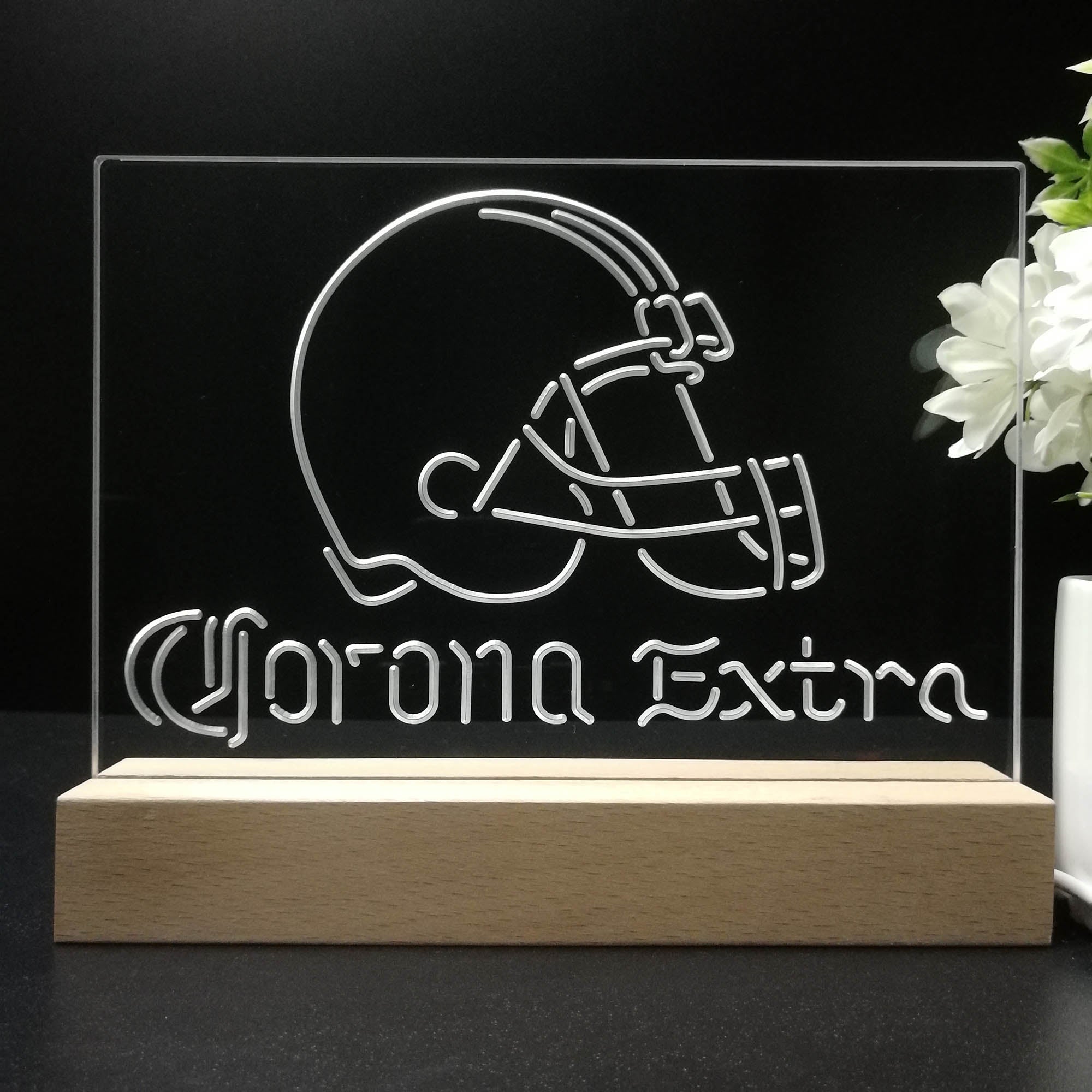 Corona Extra Bar Cleveland Browns Est. 1946 Night Light LED Sign