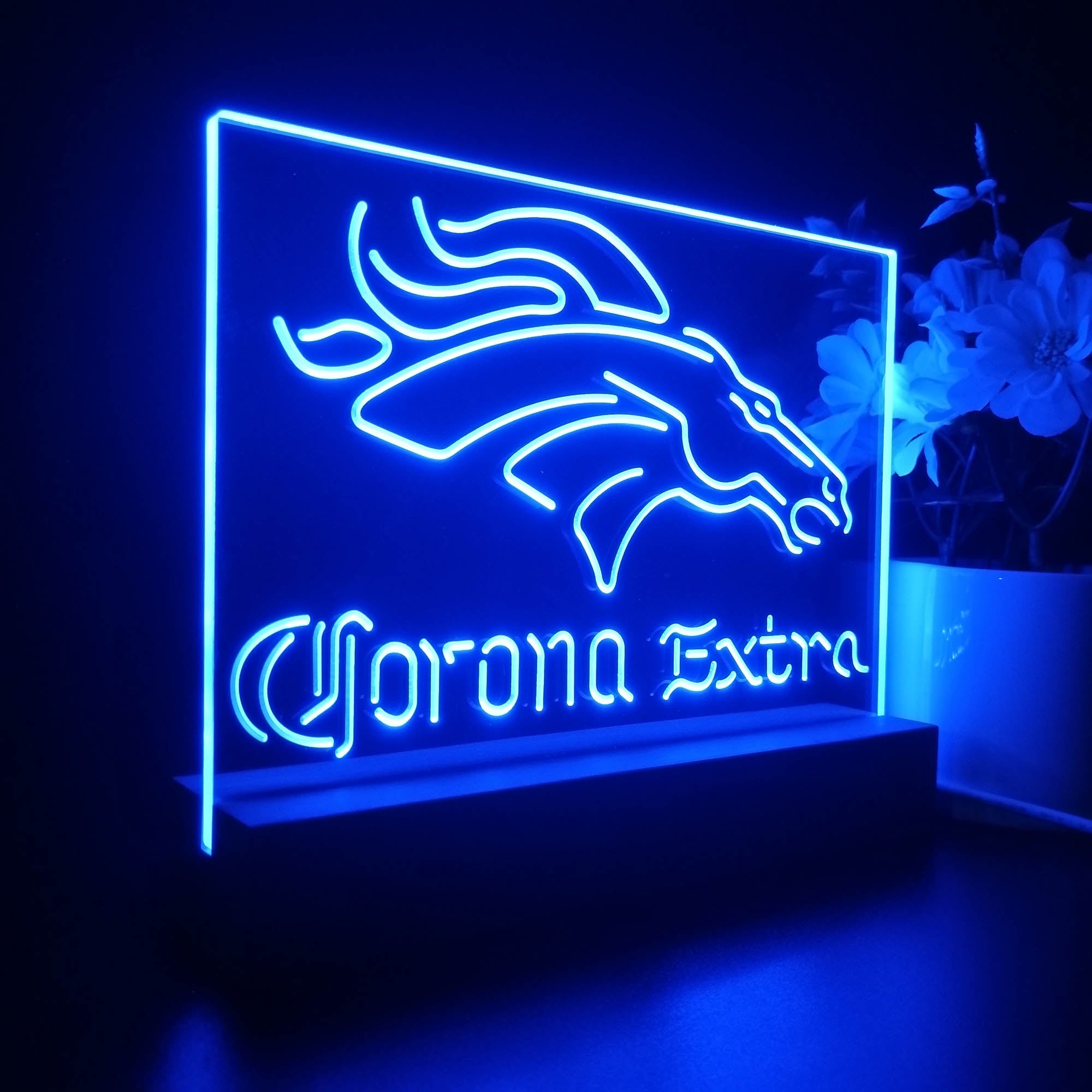 Corona Extra Bar Denver Broncos Est.1960 Sport Team Night Light 3D Illusion Lamp