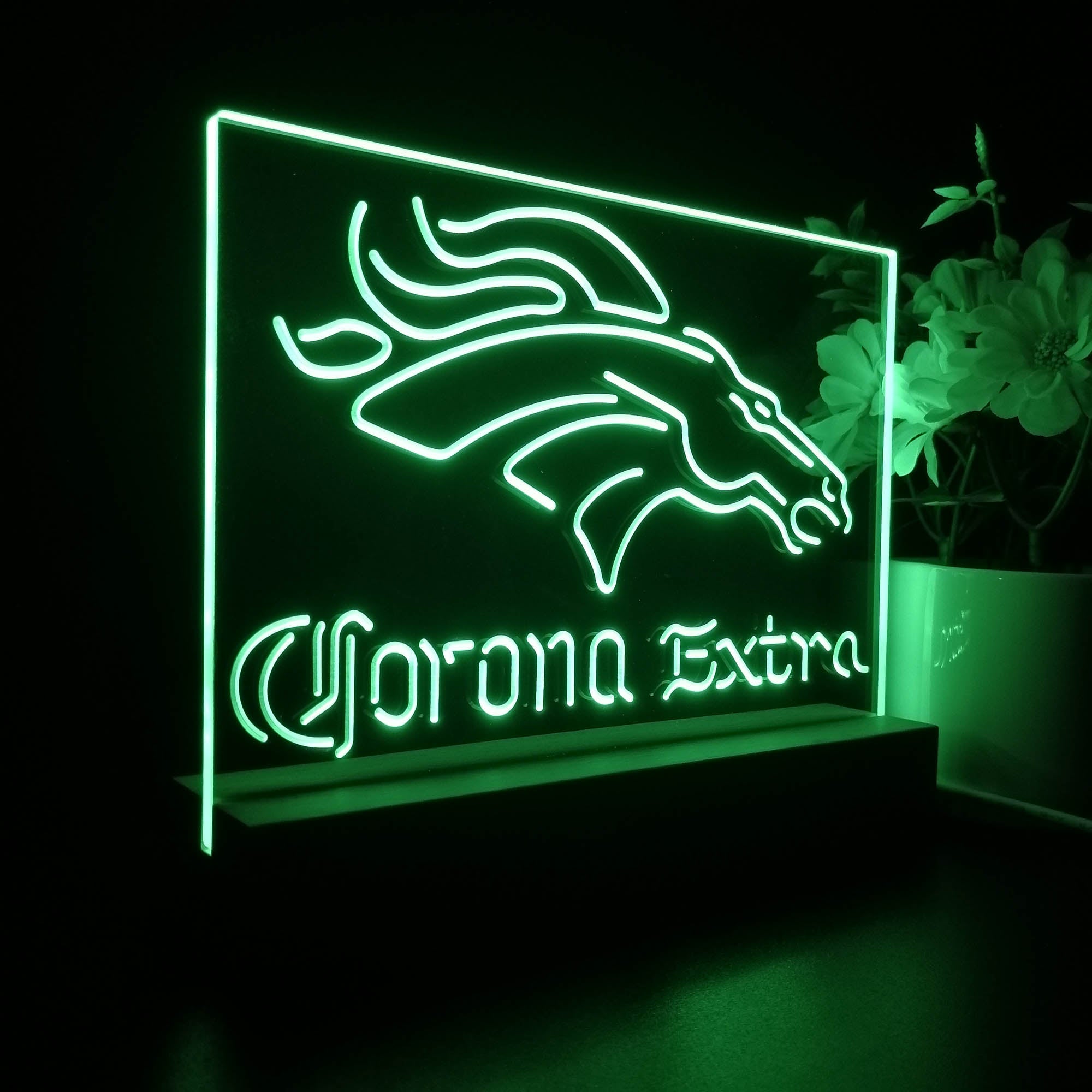 Corona Extra Bar Denver Broncos Est.1960 Sport Team Night Light 3D Illusion Lamp