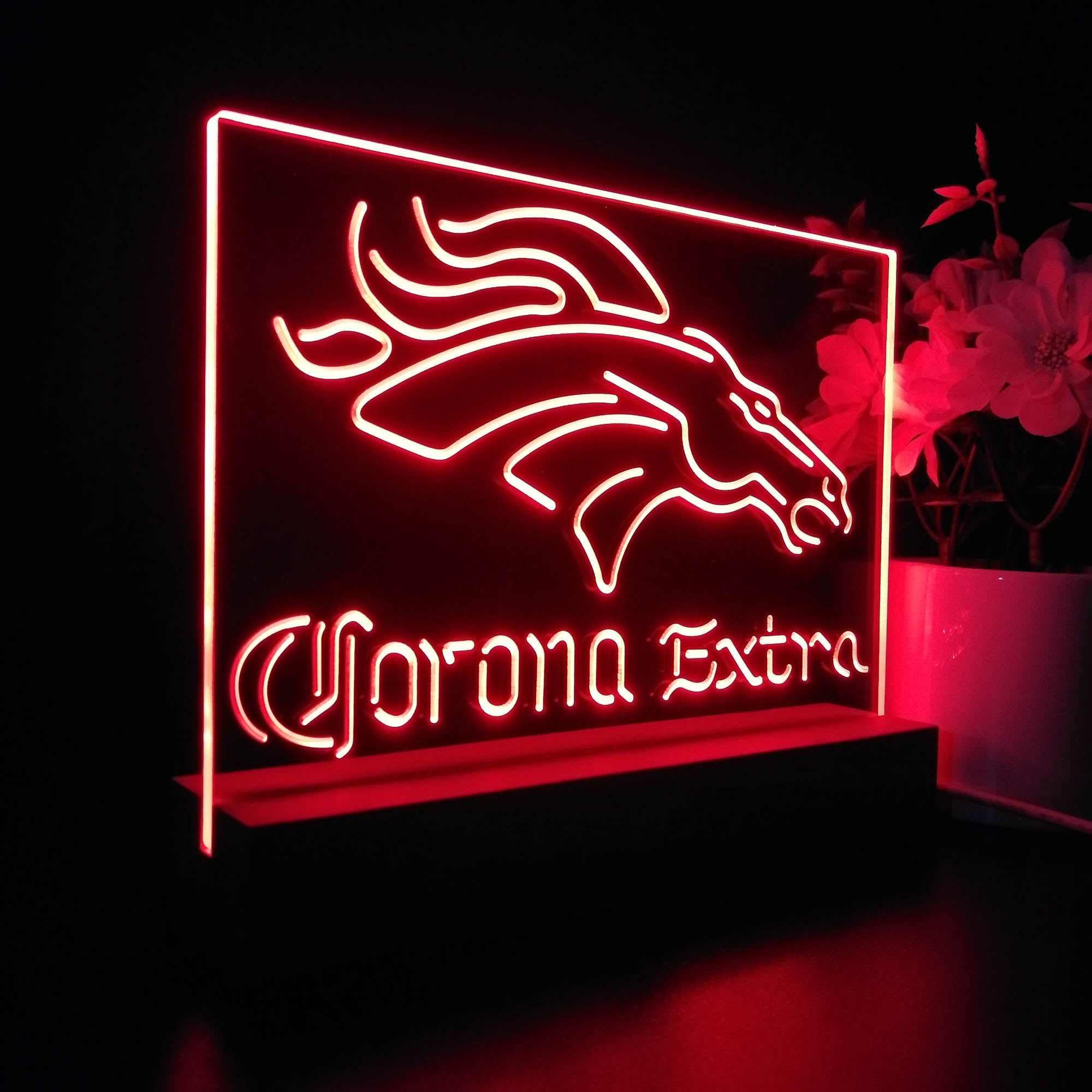 Corona Extra Bar Denver Broncos Est.1960 Sport Team Night Light 3D Illusion Lamp