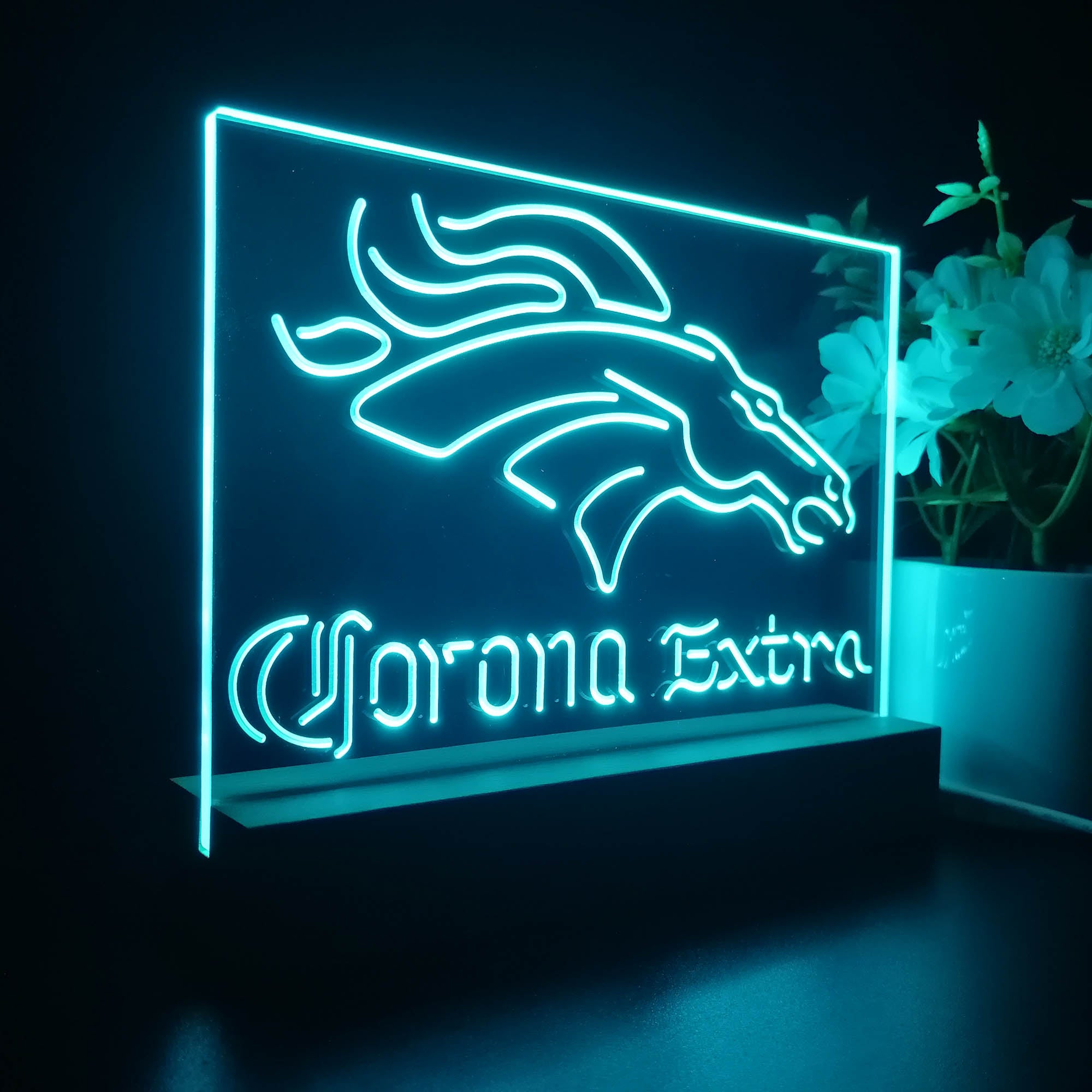 Corona Extra Bar Denver Broncos Est.1960 Sport Team Night Light 3D Illusion Lamp