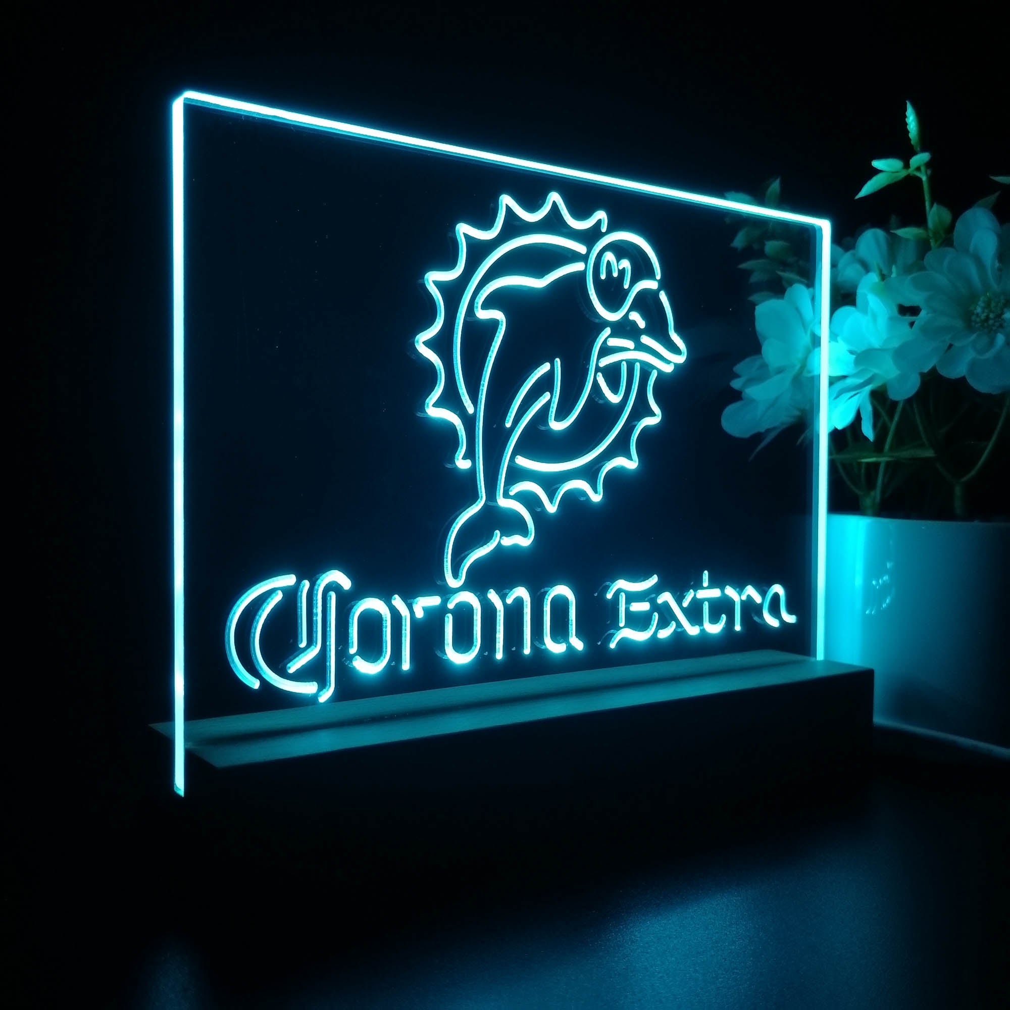 Corona Extra Bar Miami Dolphins Est.1966 Sport Team Night Light 3D Illusion Lamp