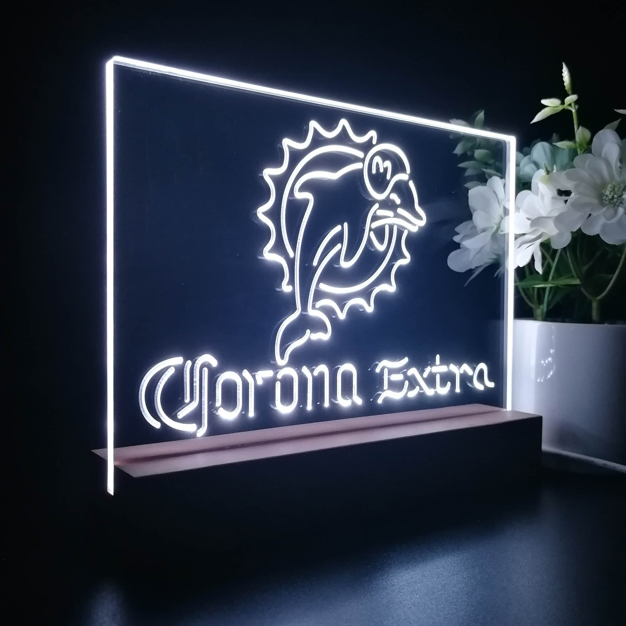 Corona Extra Bar Miami Dolphins Est.1966 Sport Team Night Light 3D Illusion Lamp
