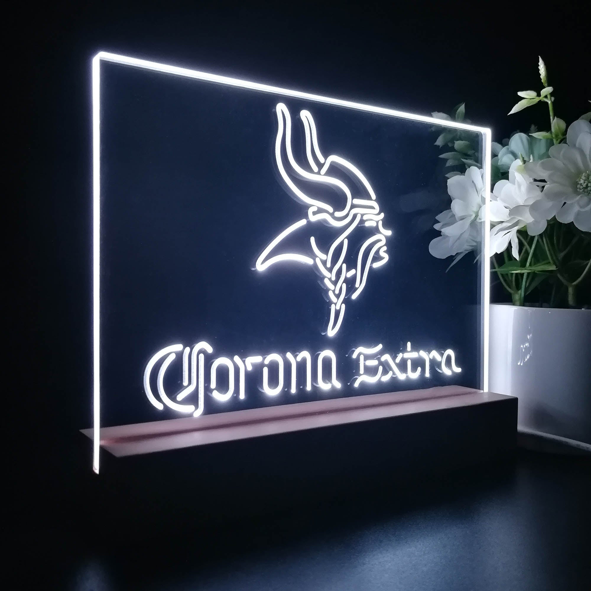 Corona Extra Bar Minnesota Vikings Est. 1961 Night Light LED Sign