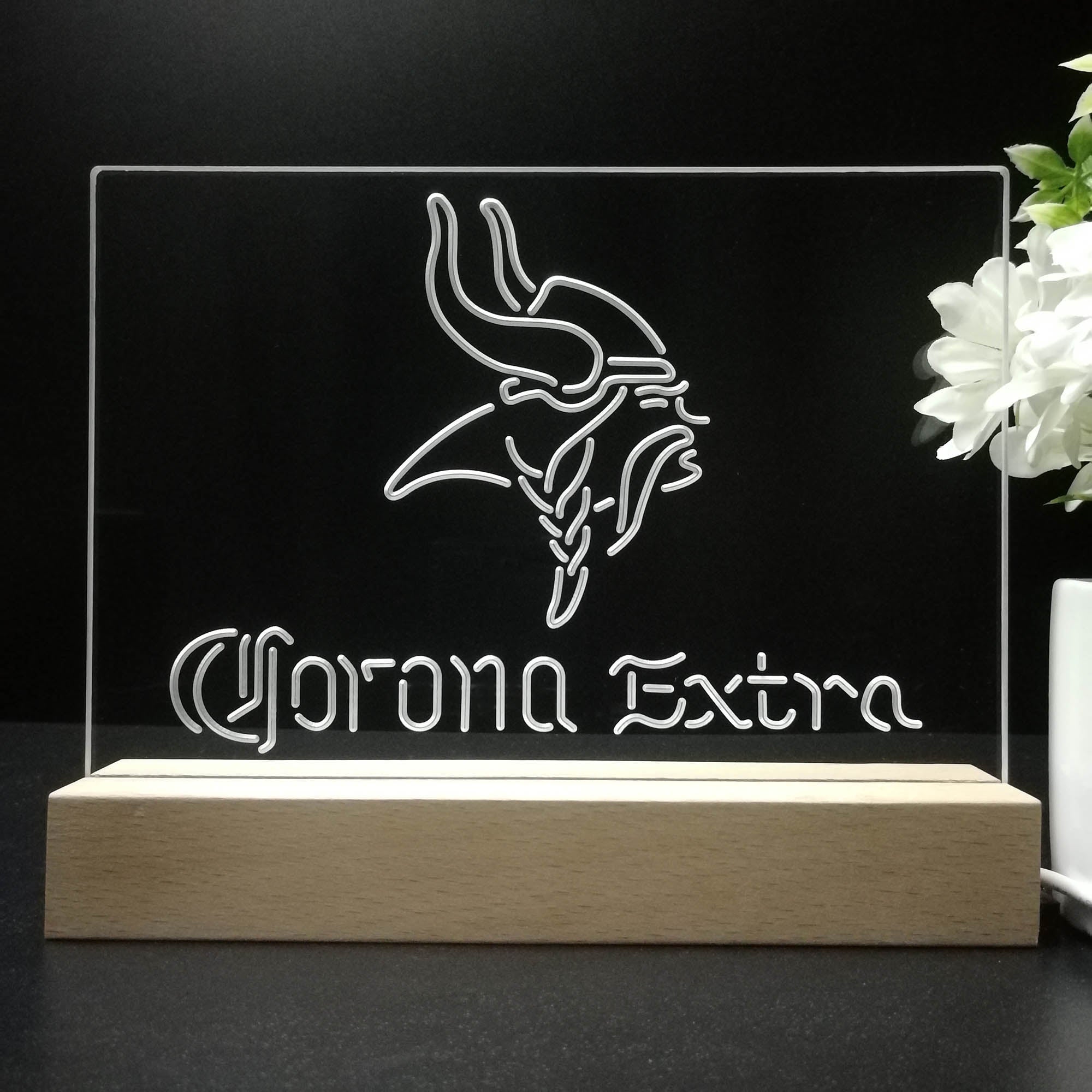 Corona Extra Bar Minnesota Vikings Est. 1961 Night Light LED Sign