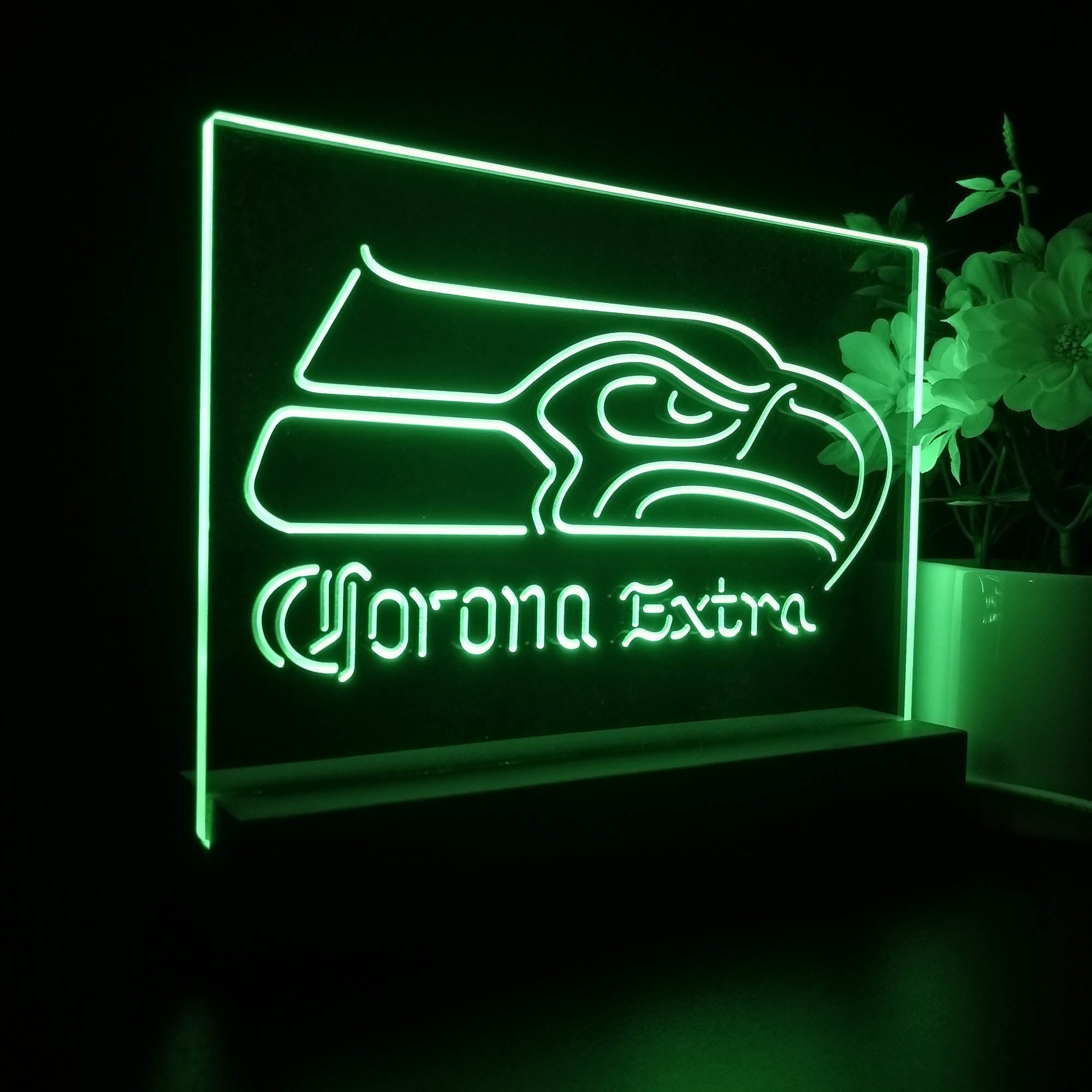 Corona Extra Bar Seattle Seahawks Est.1976 Sport Team Night Light 3D Illusion Lamp