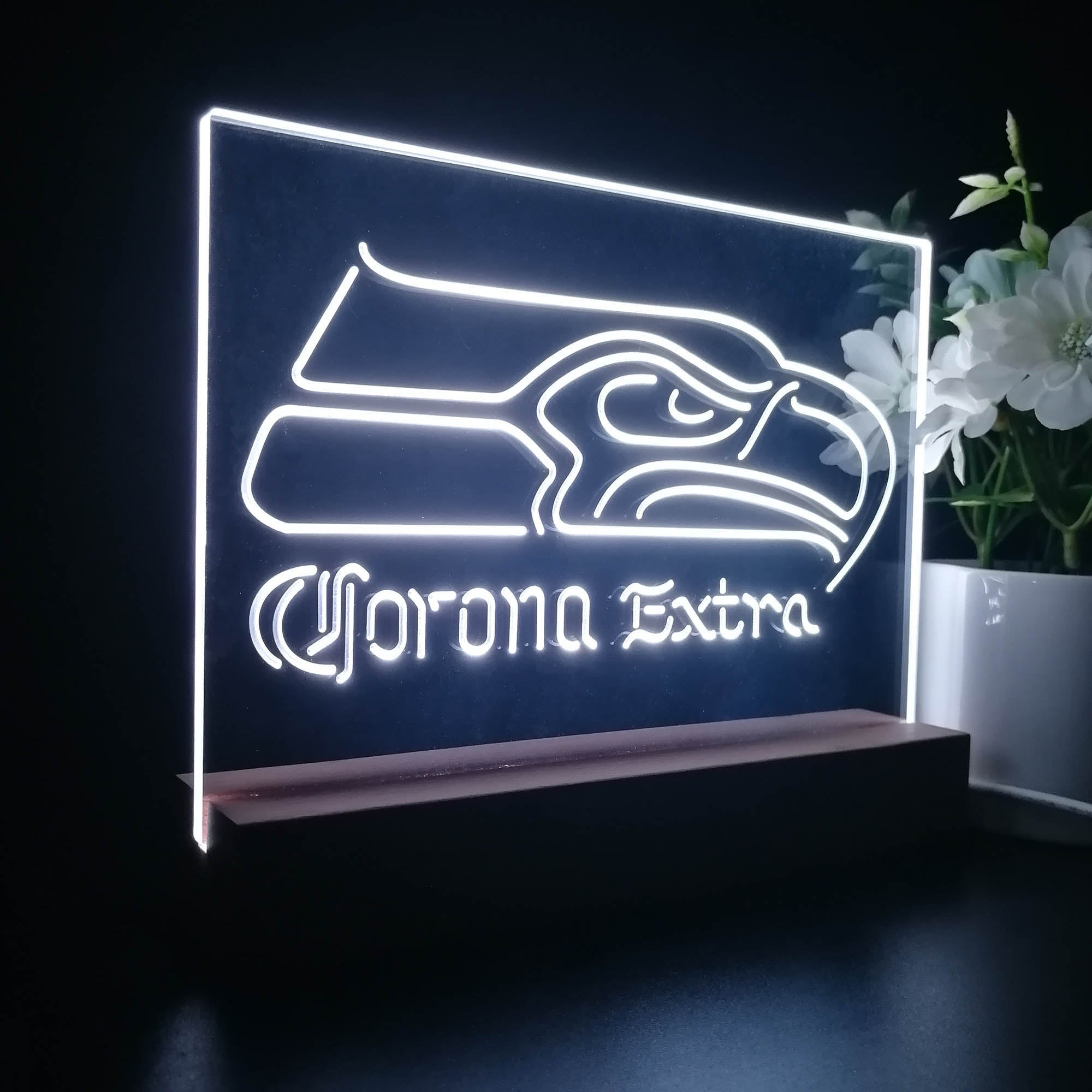 Corona Extra Bar Seattle Seahawks Est.1976 Sport Team Night Light 3D Illusion Lamp